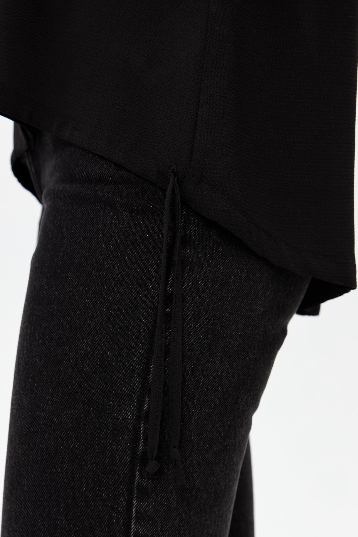 Etek Ucu Büzgülü Gömlek - SİYAH