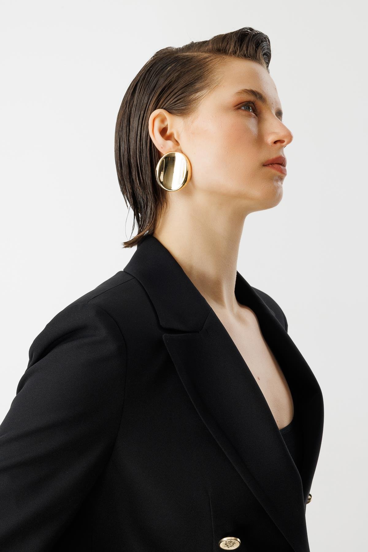 Fermuar Detaylı Kısa Ceket-SİYAH