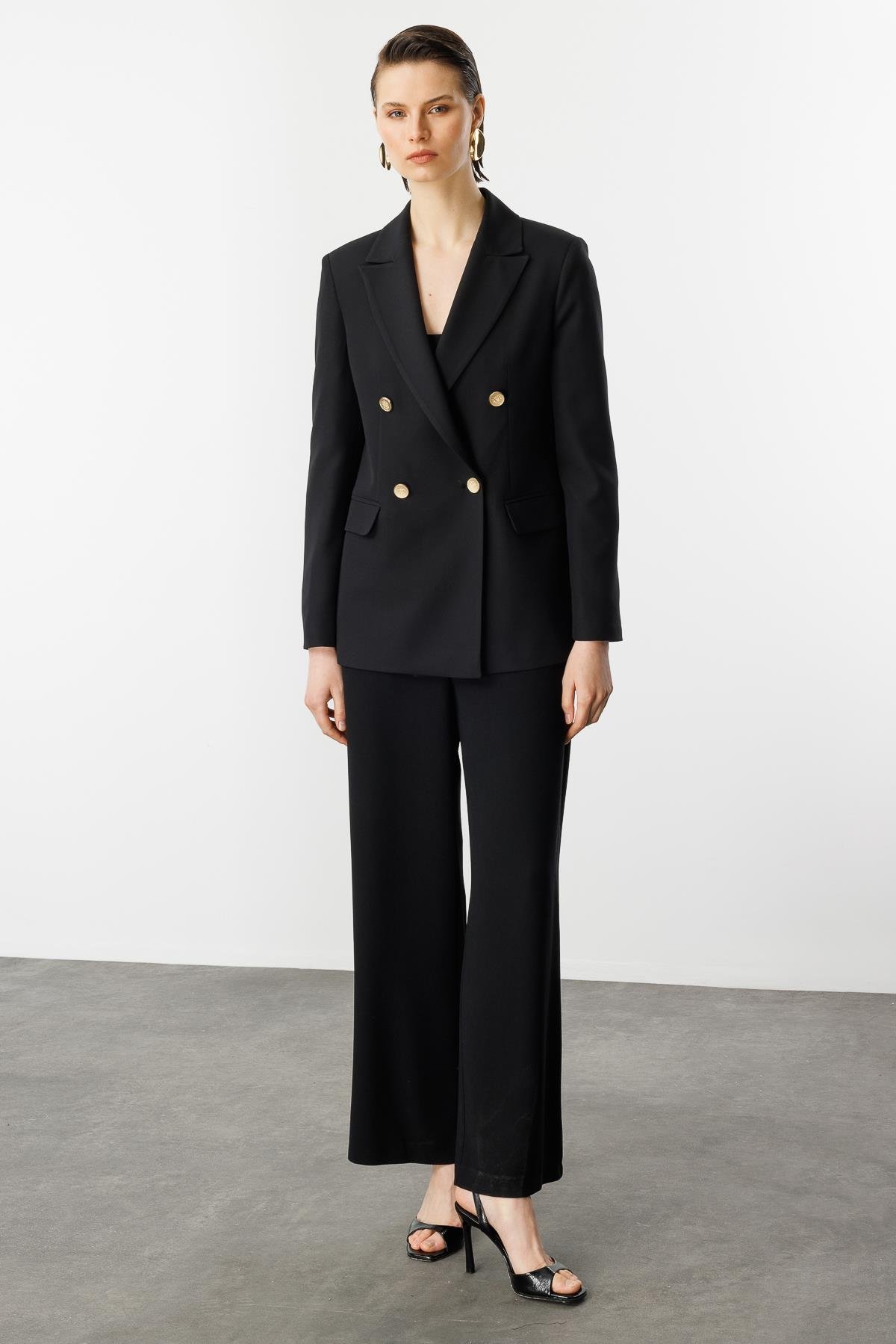 Fermuar Detaylı Kısa Ceket-SİYAH