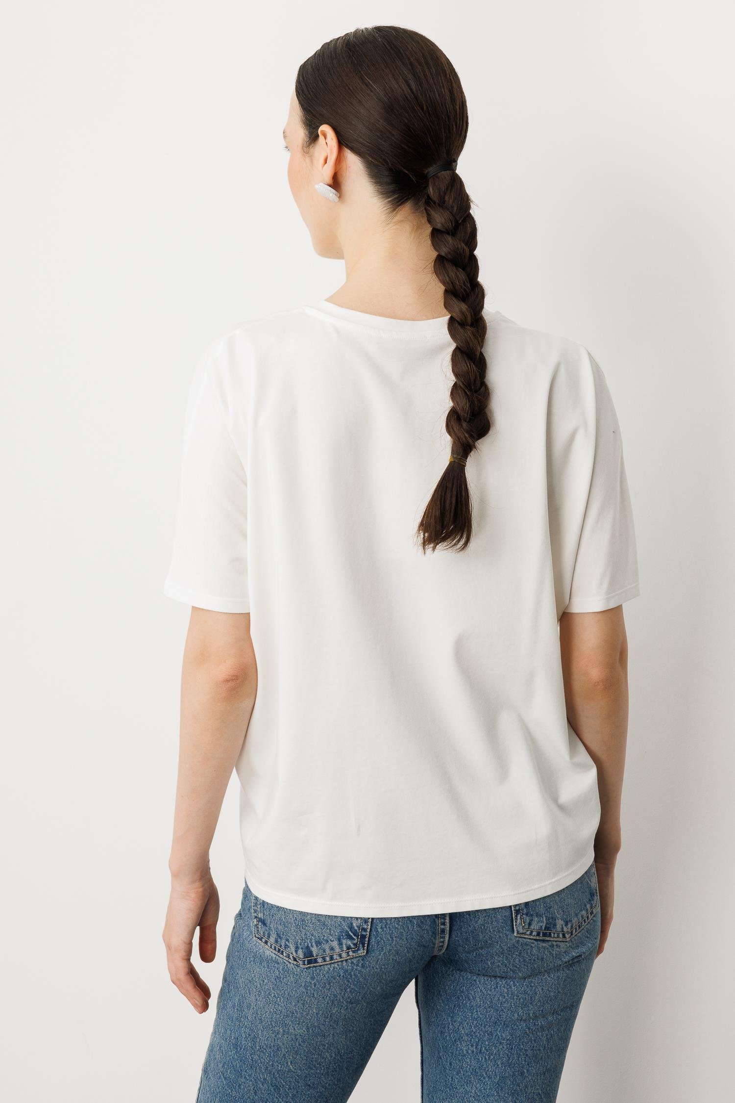 İnci Fiyonk Detay Tişört-KEMIK