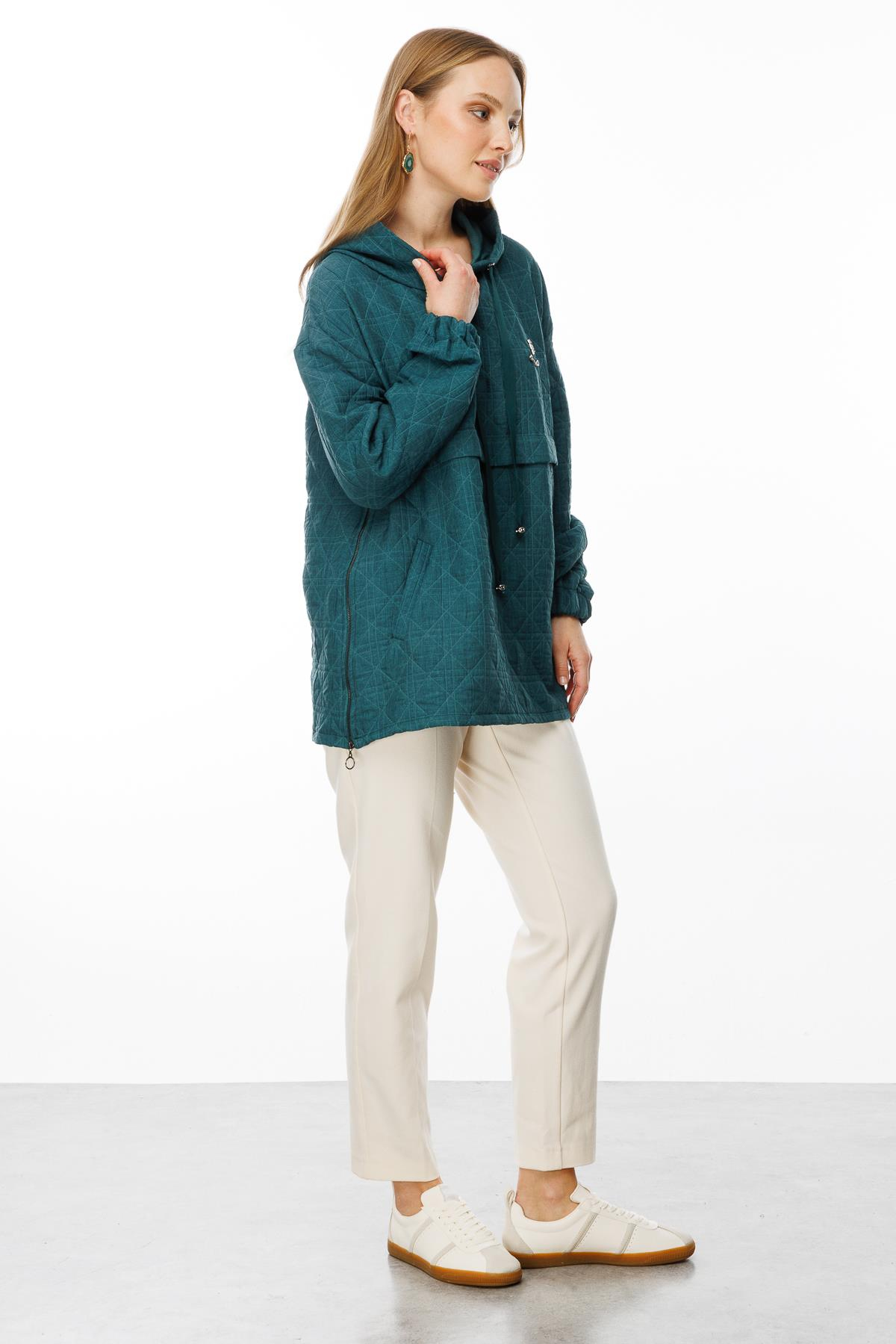 Kapüşon Detaylı Kapitone Sweatshirt