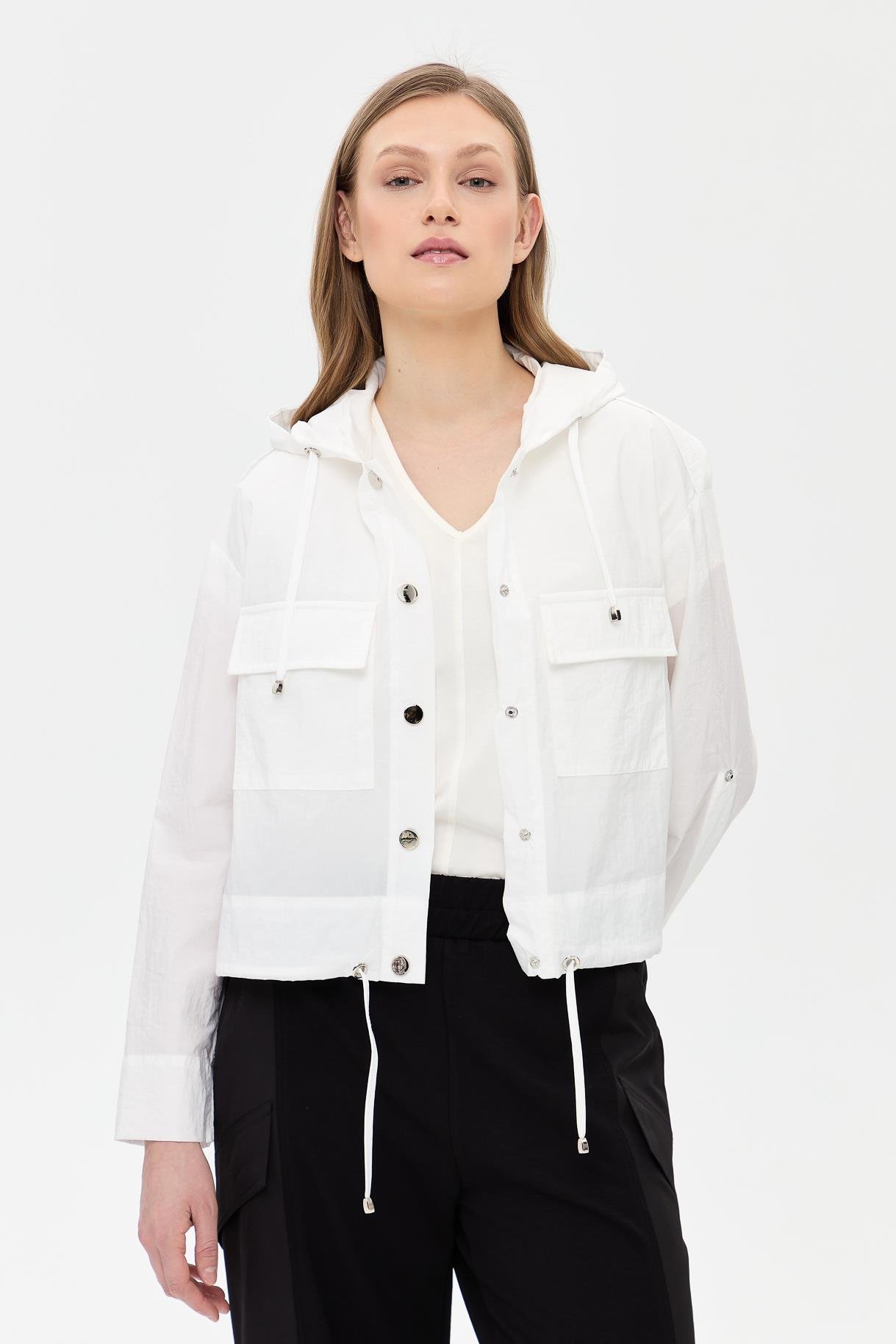 Kapüşonlu Cep Detaylı Paraşüt Ceket - KEMIK