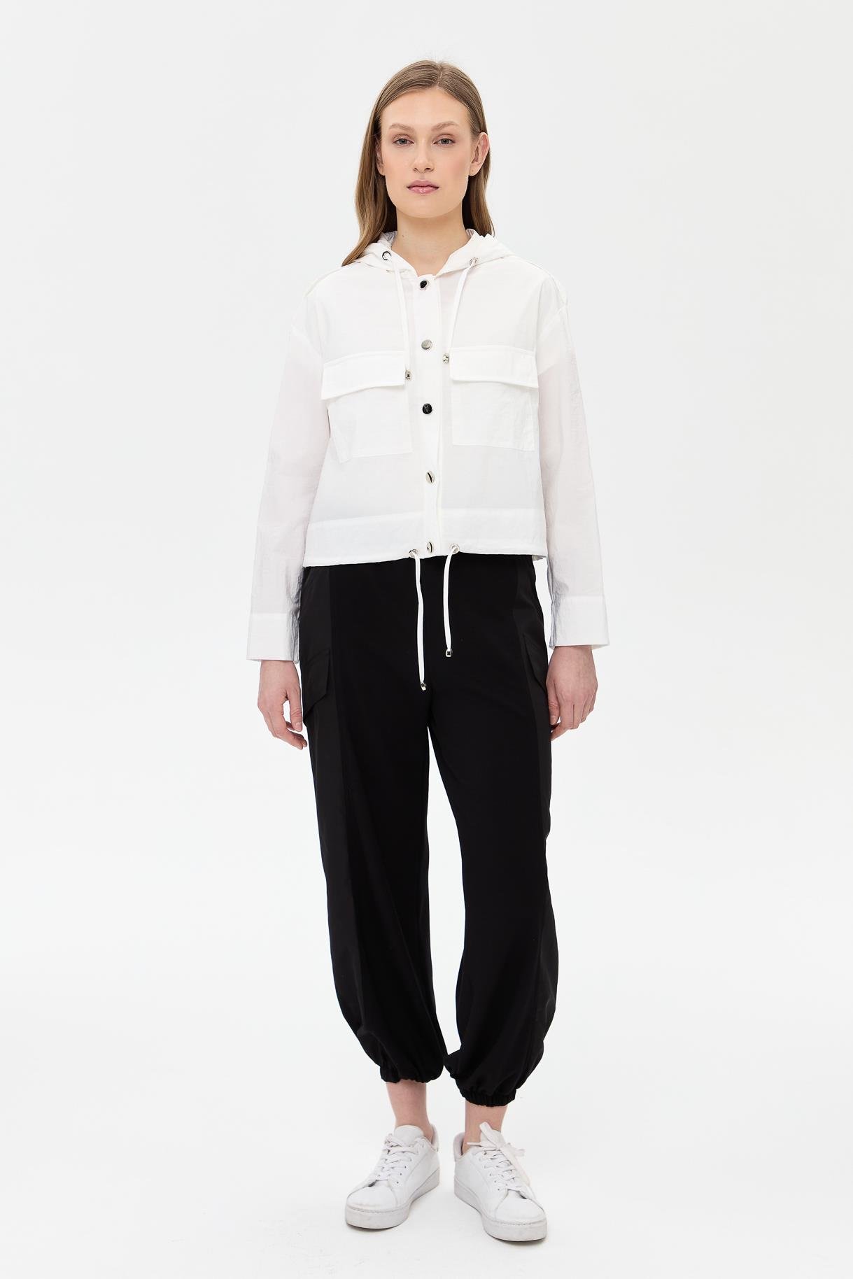 Kapüşonlu Cep Detaylı Paraşüt Ceket - KEMIK