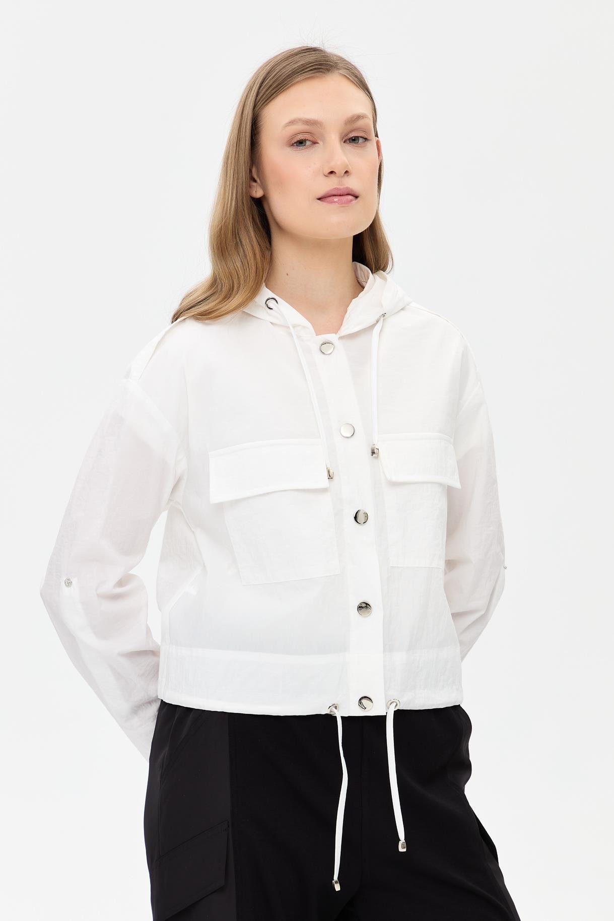 Kapüşonlu Cep Detaylı Paraşüt Ceket - KEMIK