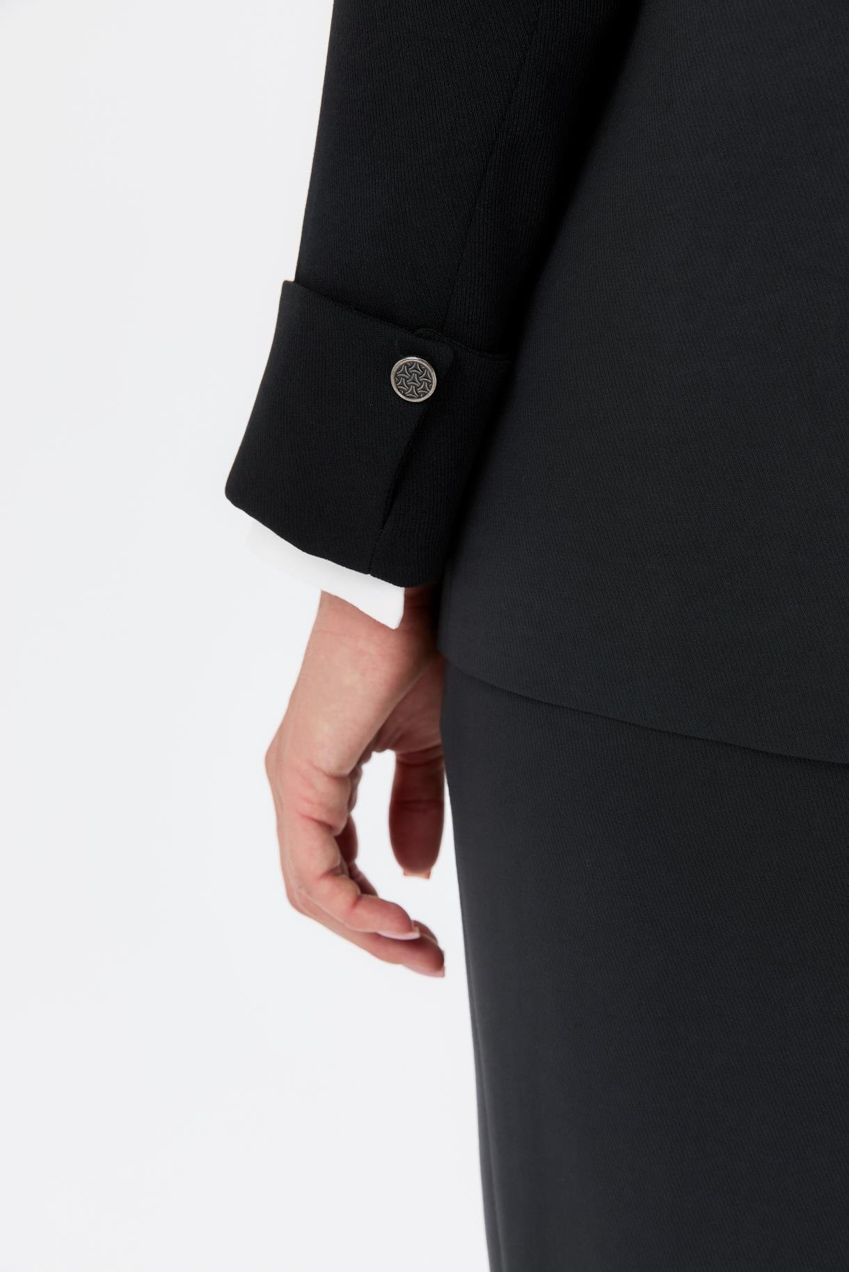 Katlama Kol Detay Büyük Beden Ceket - SİYAH