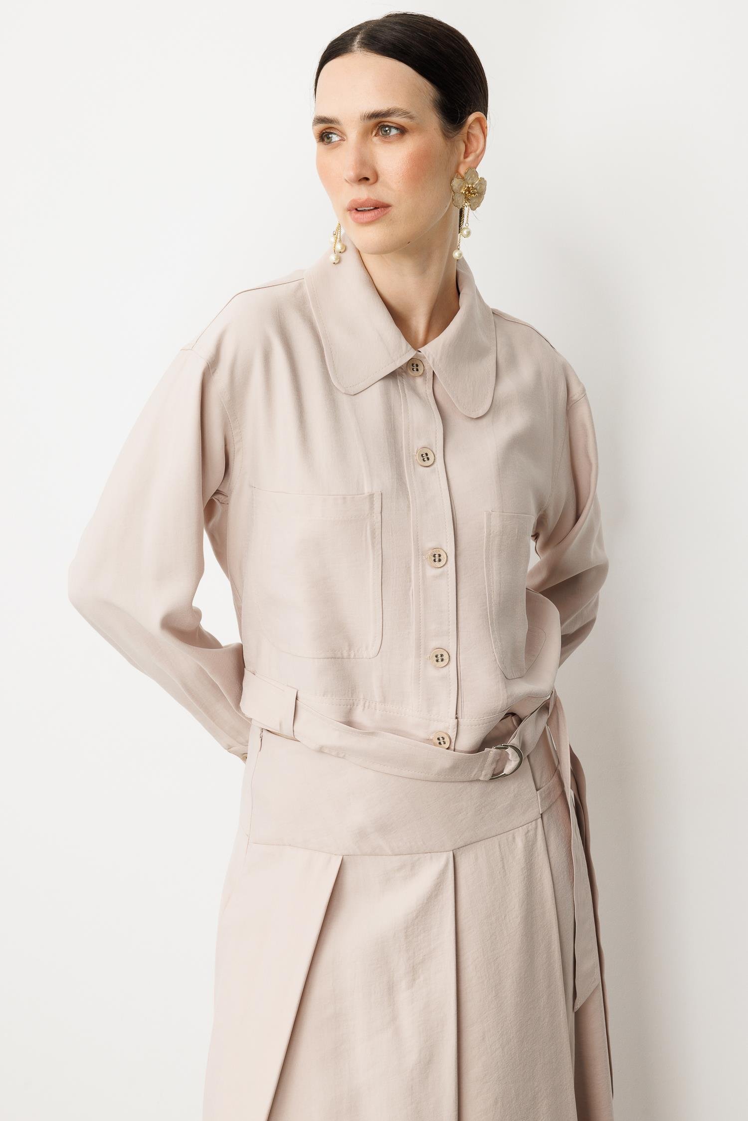 Kemer Detay İnce Ceket-TAŞ