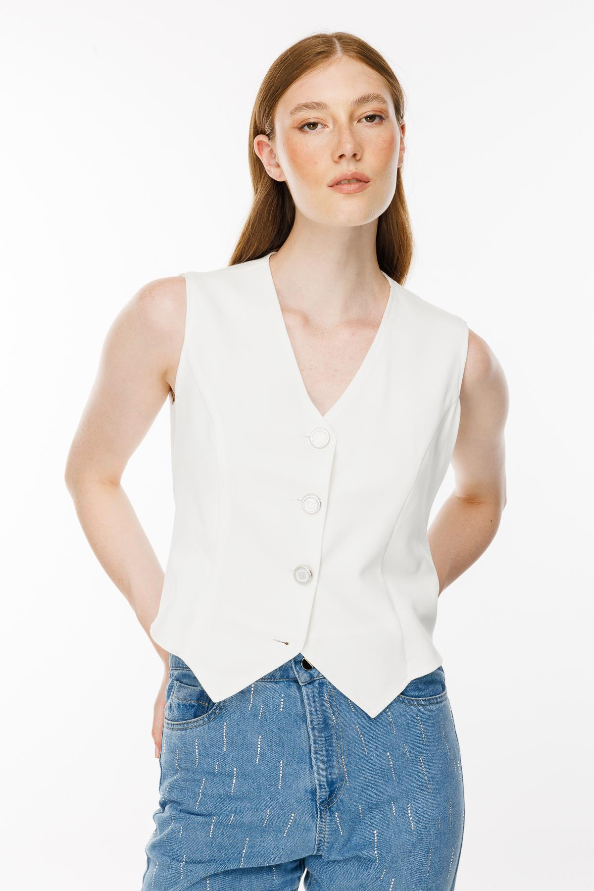 Kemer Detaylı Yelek - KEMIK