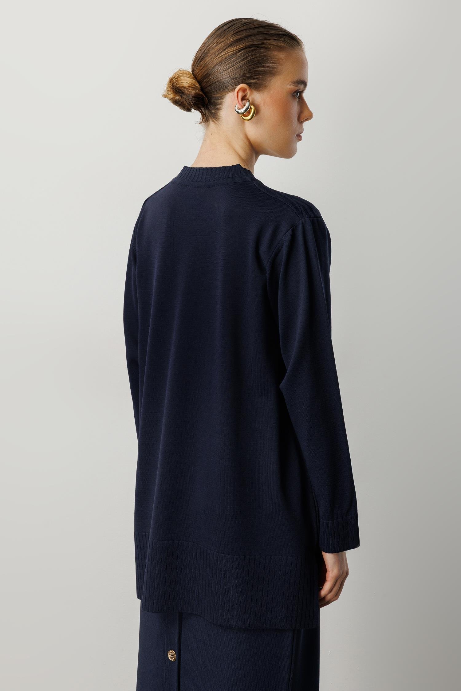 Kendinden Desenli Triko Tunik-LACI