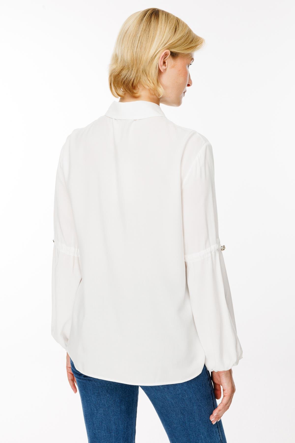 Kolları Lastik Detaylı Gömlek - KEMIK