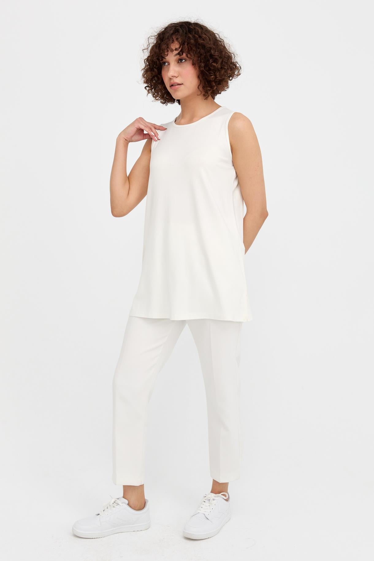 Kolsuz Basic Tunik Tişört - KEMIK