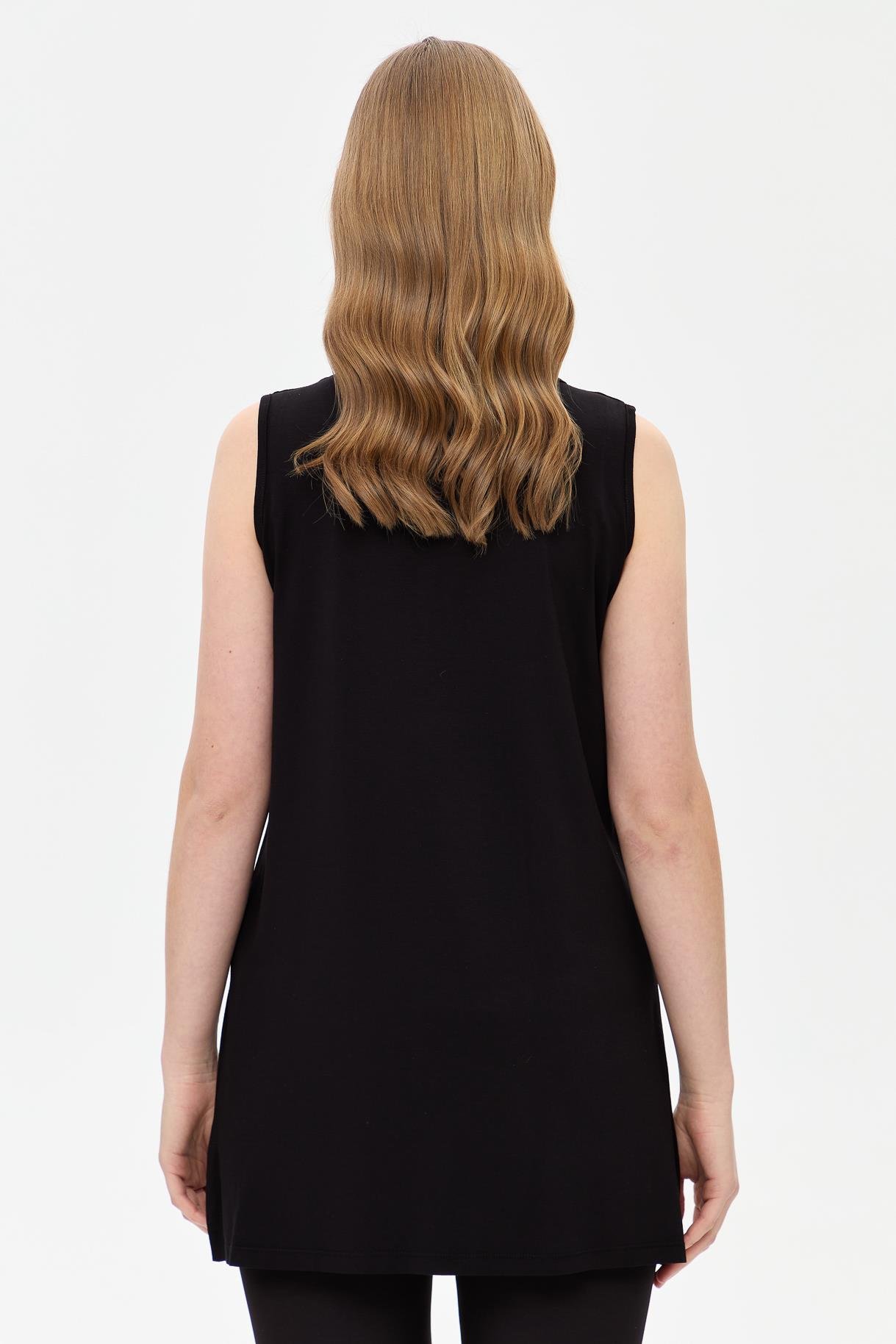 Kolsuz Basic Tunik Tişört - SİYAH