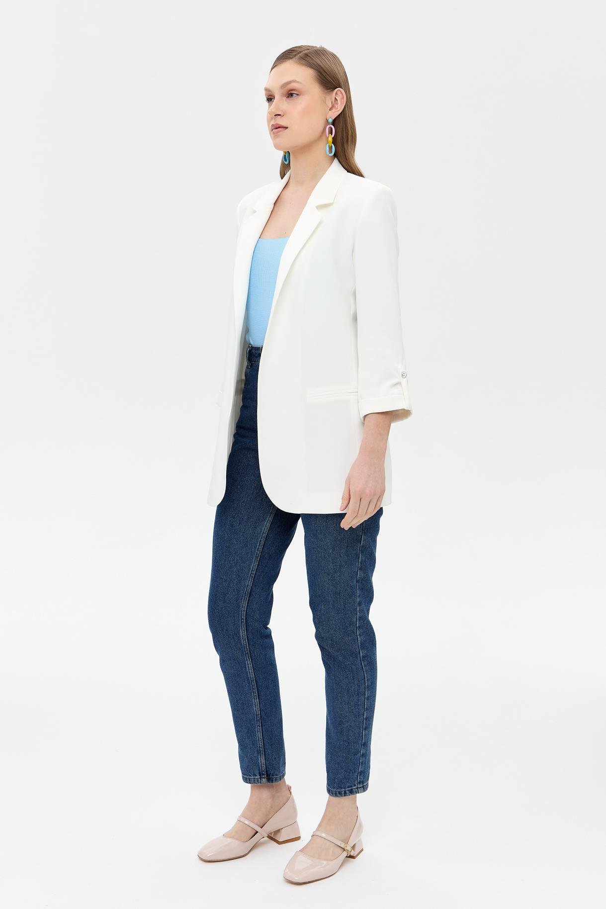 Kolu Düğme Detaylı Ceket - EKRU