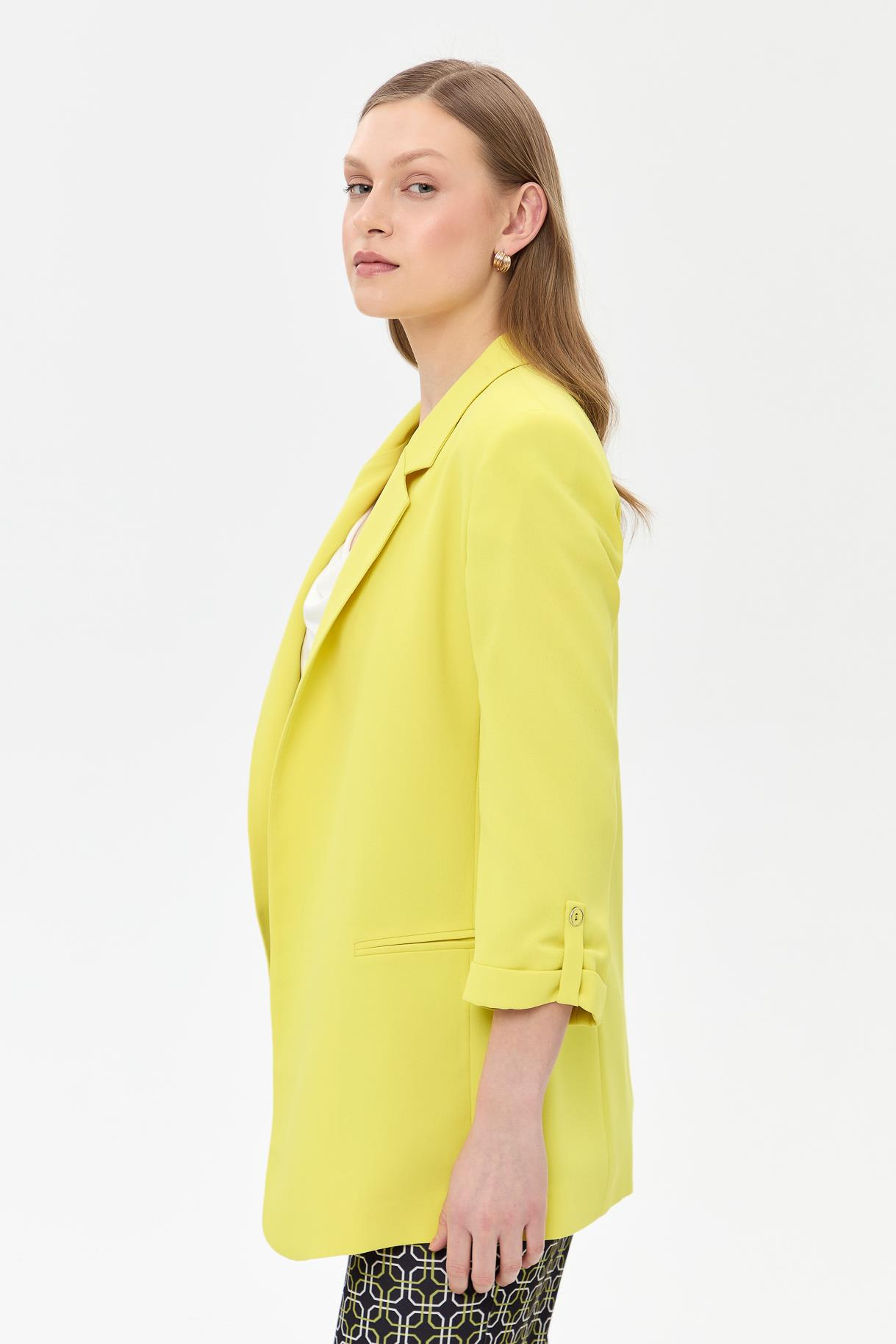 Kolu Düğme Detaylı Ceket - SARI