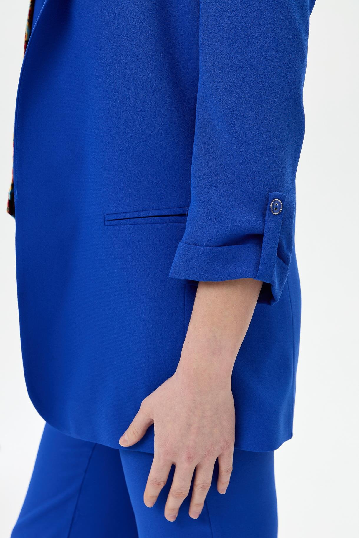 Kolu Düğme Detaylı Ceket - SAX