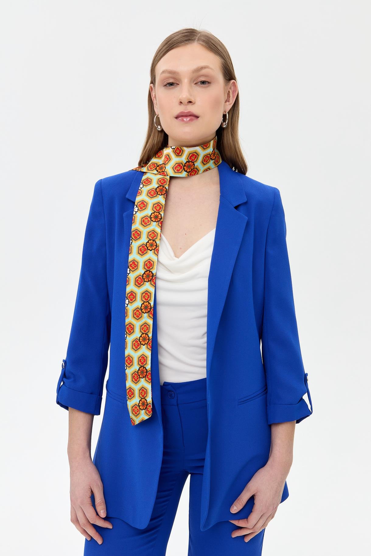 Kolu Düğme Detaylı Ceket - SAX