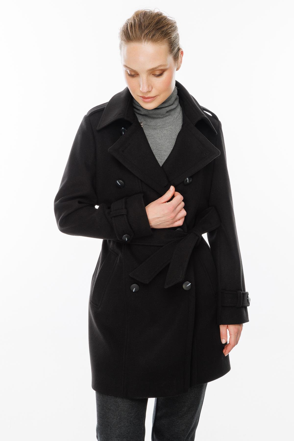 Kuşaklı Kaşe Kaban-SİYAH