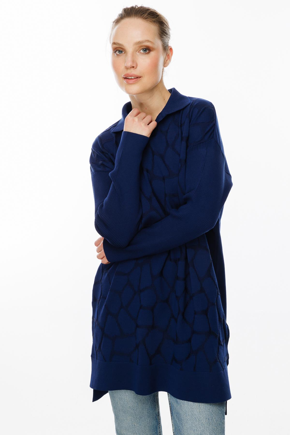 Mozaik Desen Polo Yaka Tunik