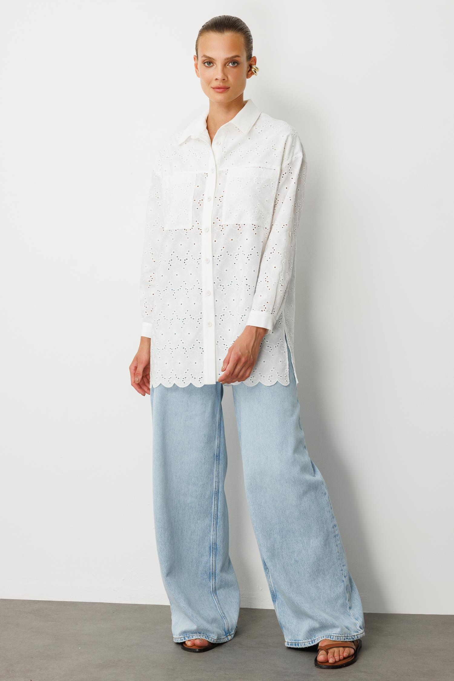 Pamuklu Fisto Tunik Gömlek-KEMIK