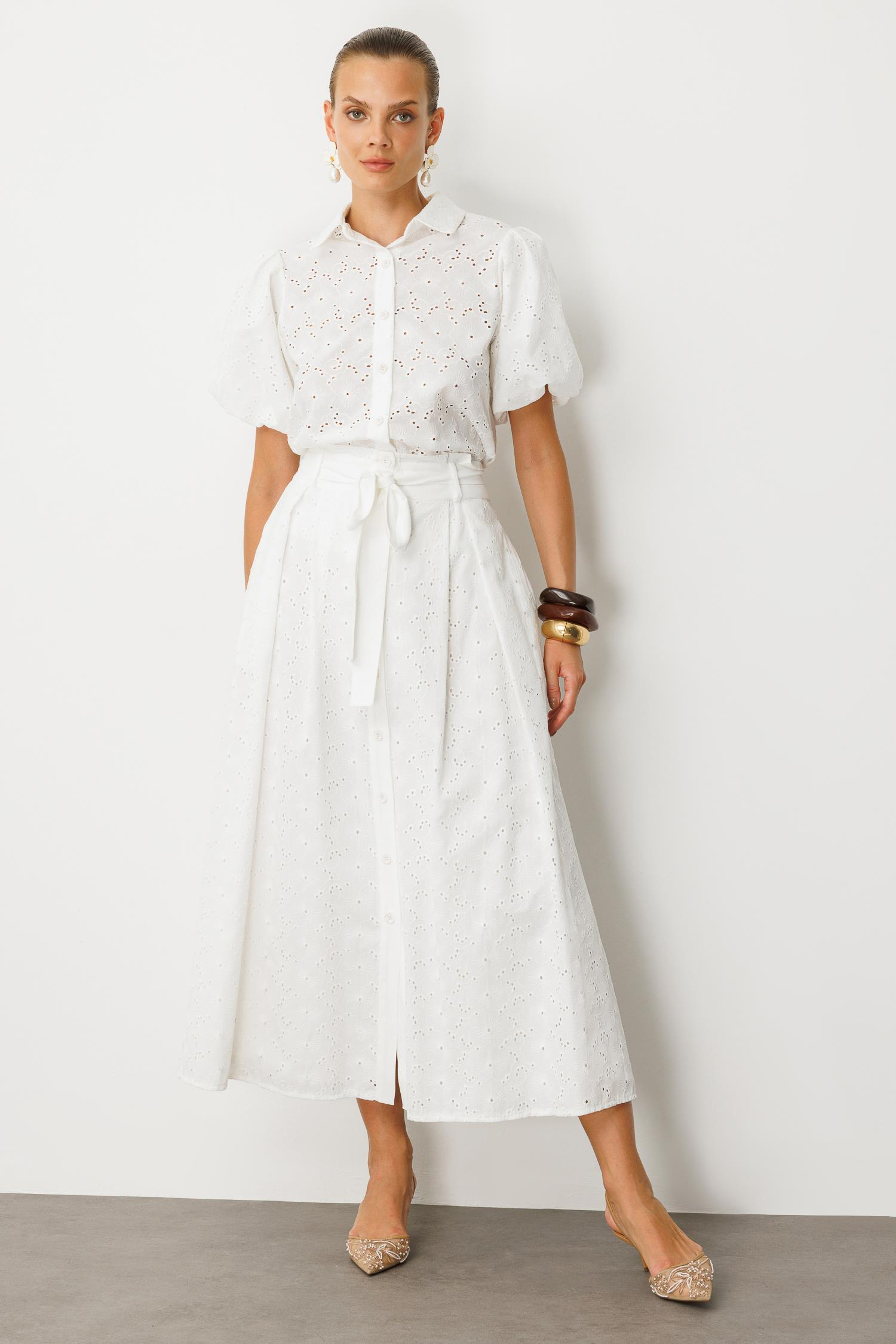 Pamuklu Fisto Uzun Etek-KEMIK