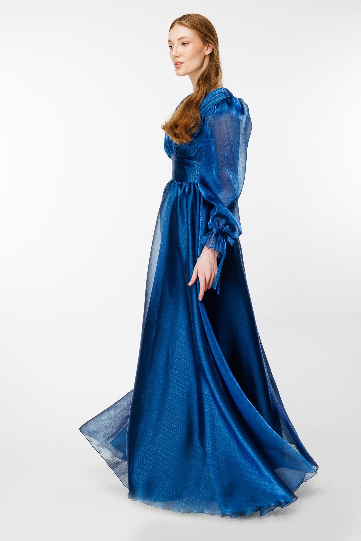 Parlak Tül Detaylı Prenses Abiye - LACI