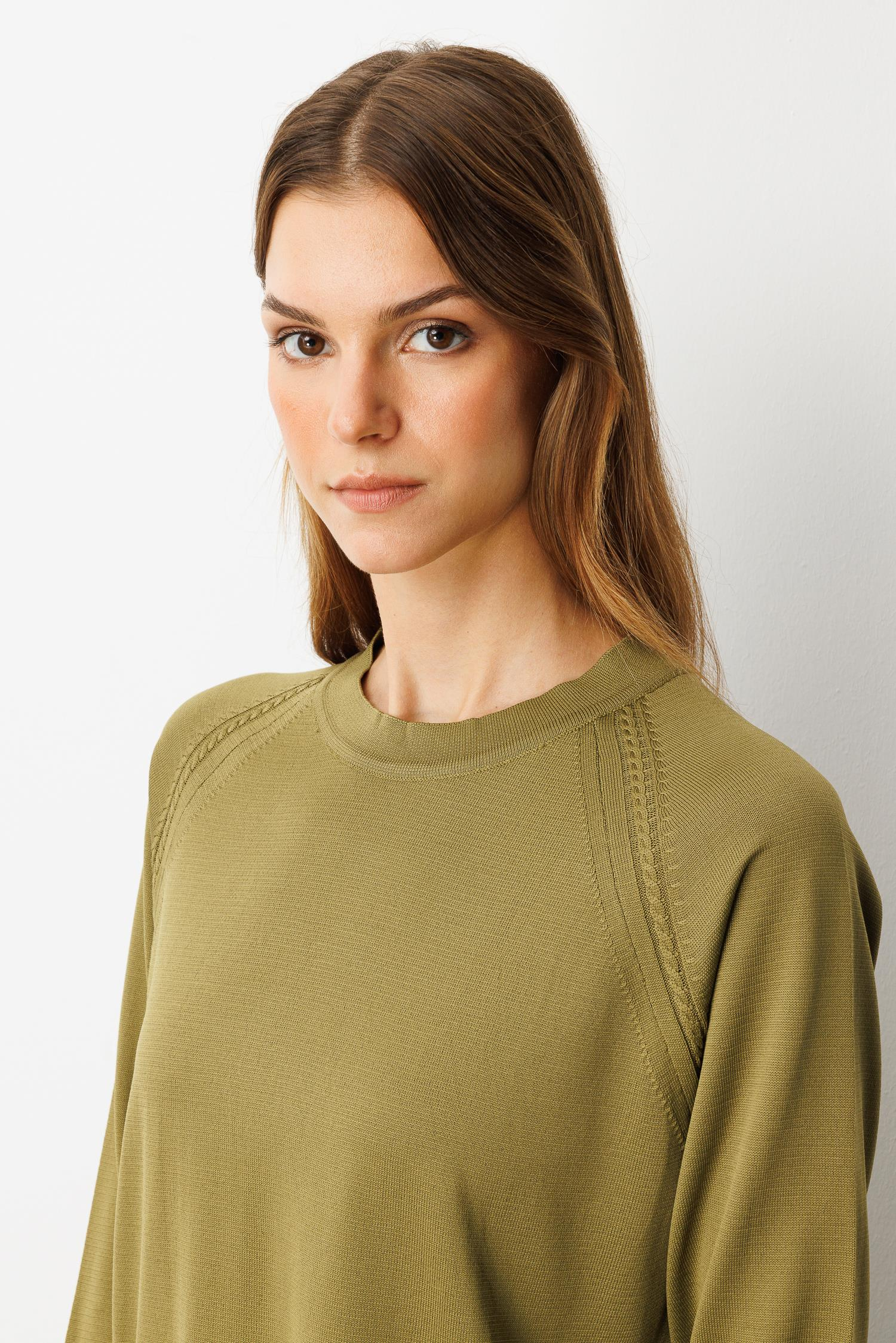 Reglan Kol Basic Triko Tunik-Y.YEŞİLİ