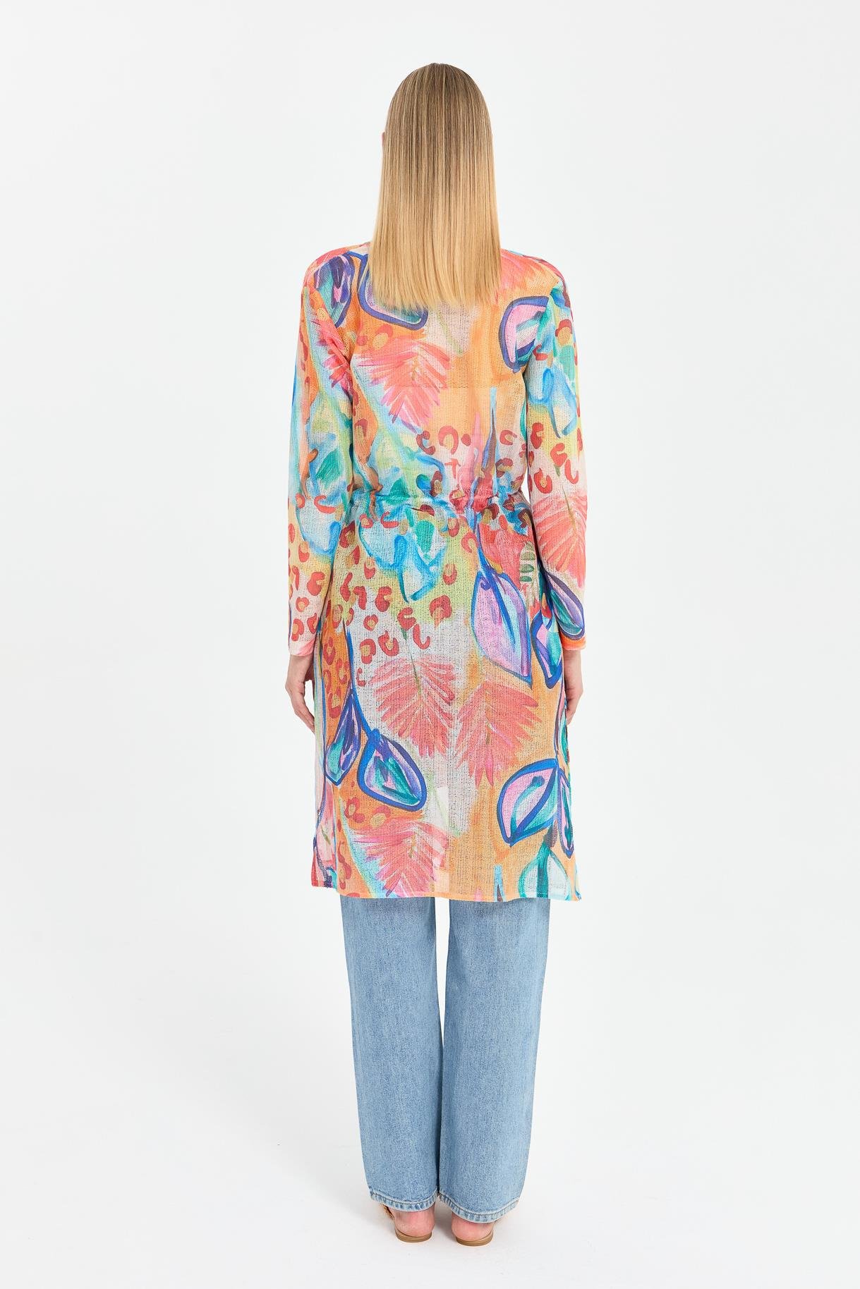 Renk Geçişli File Tunik - ORANJE