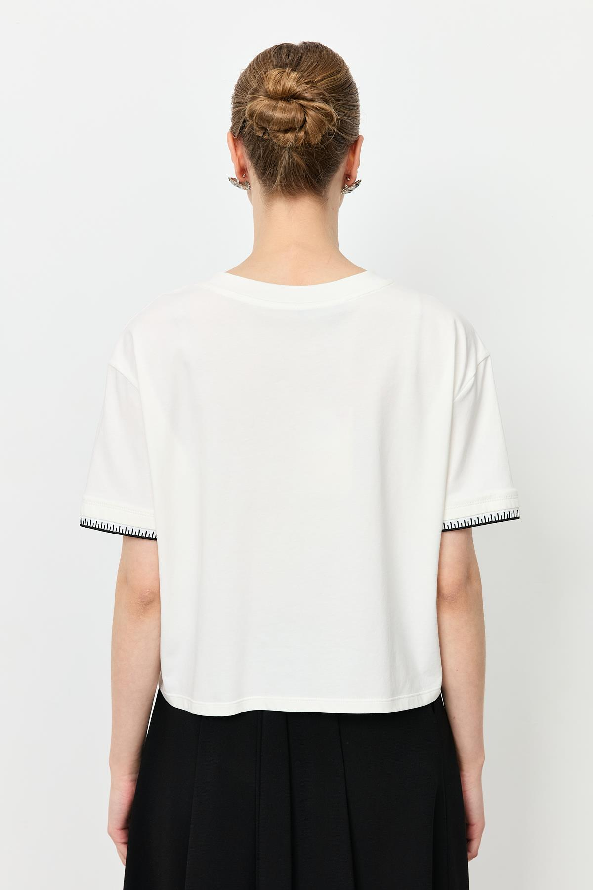 Ribana Detay Pamuklu Bluz-KEMIK