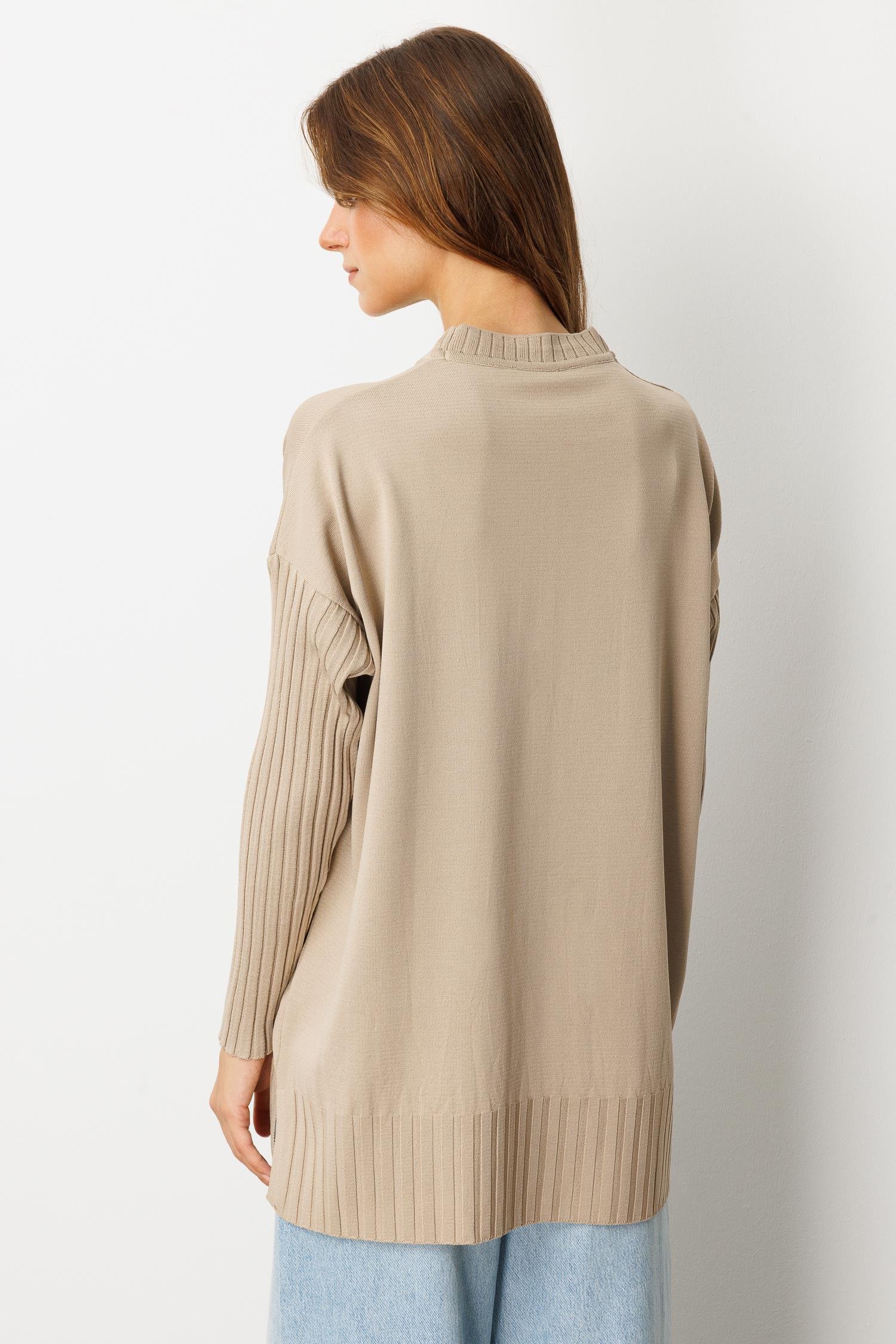 Ribana Detaylı Triko Tunik-TAŞ