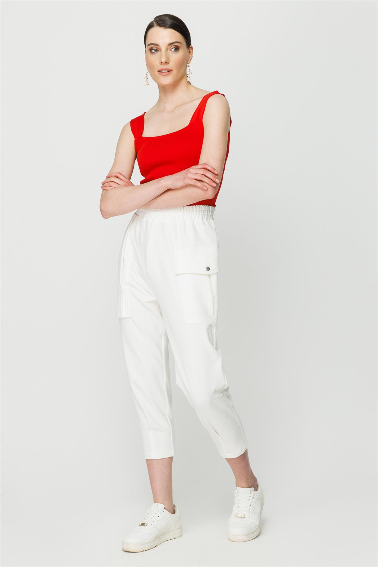 S2-332 İKİ İPLİK BAYAN PANTOLON - KEMIK