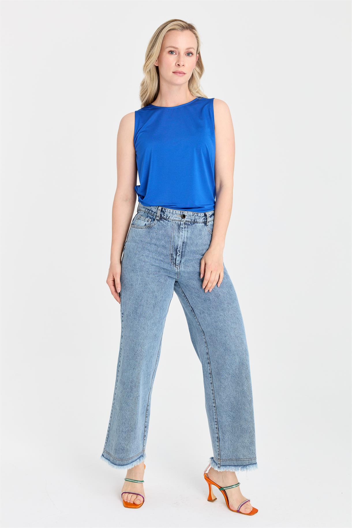 S2-701 KOT BAYAN PANTOLON - MAVİ