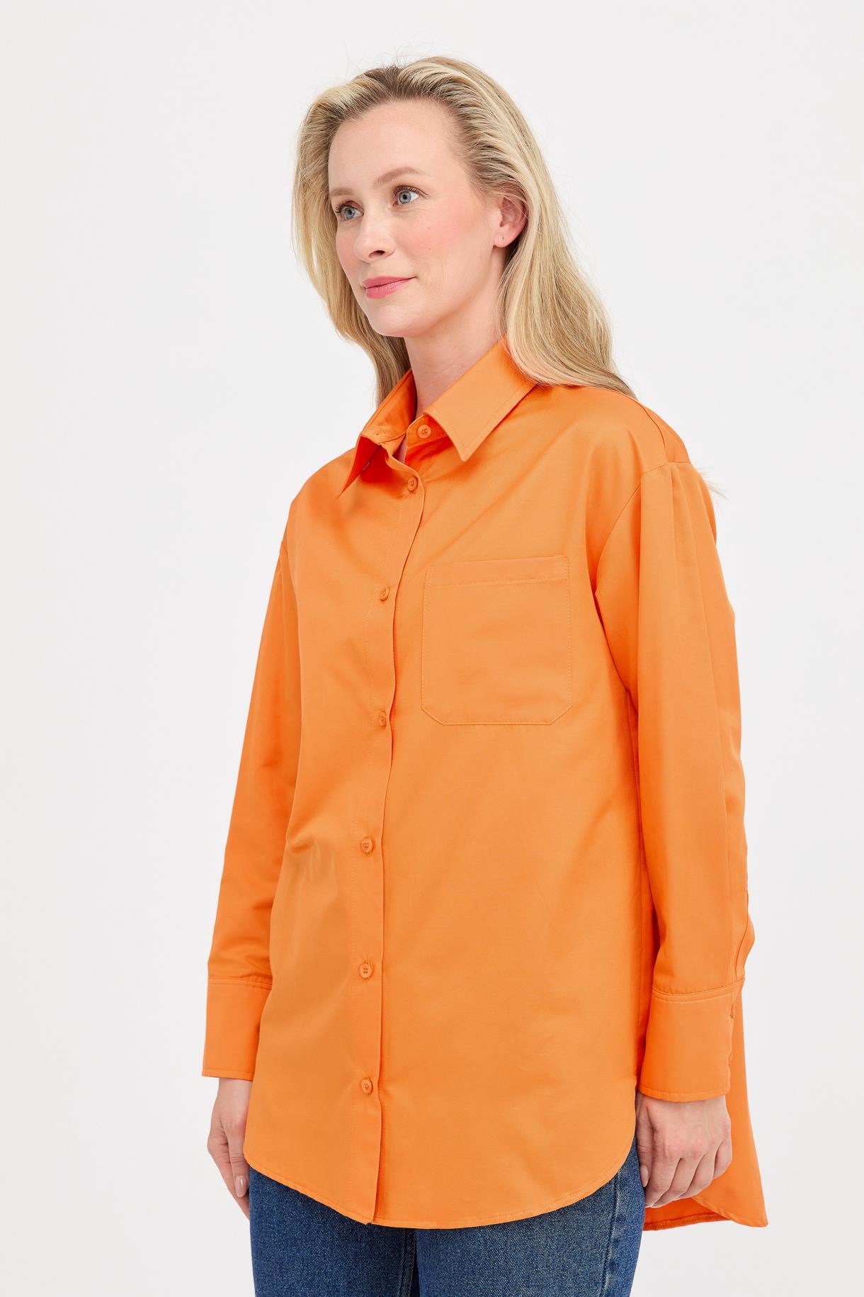 S8-412 COTON BAYAN GÖMLEK - ORANJE