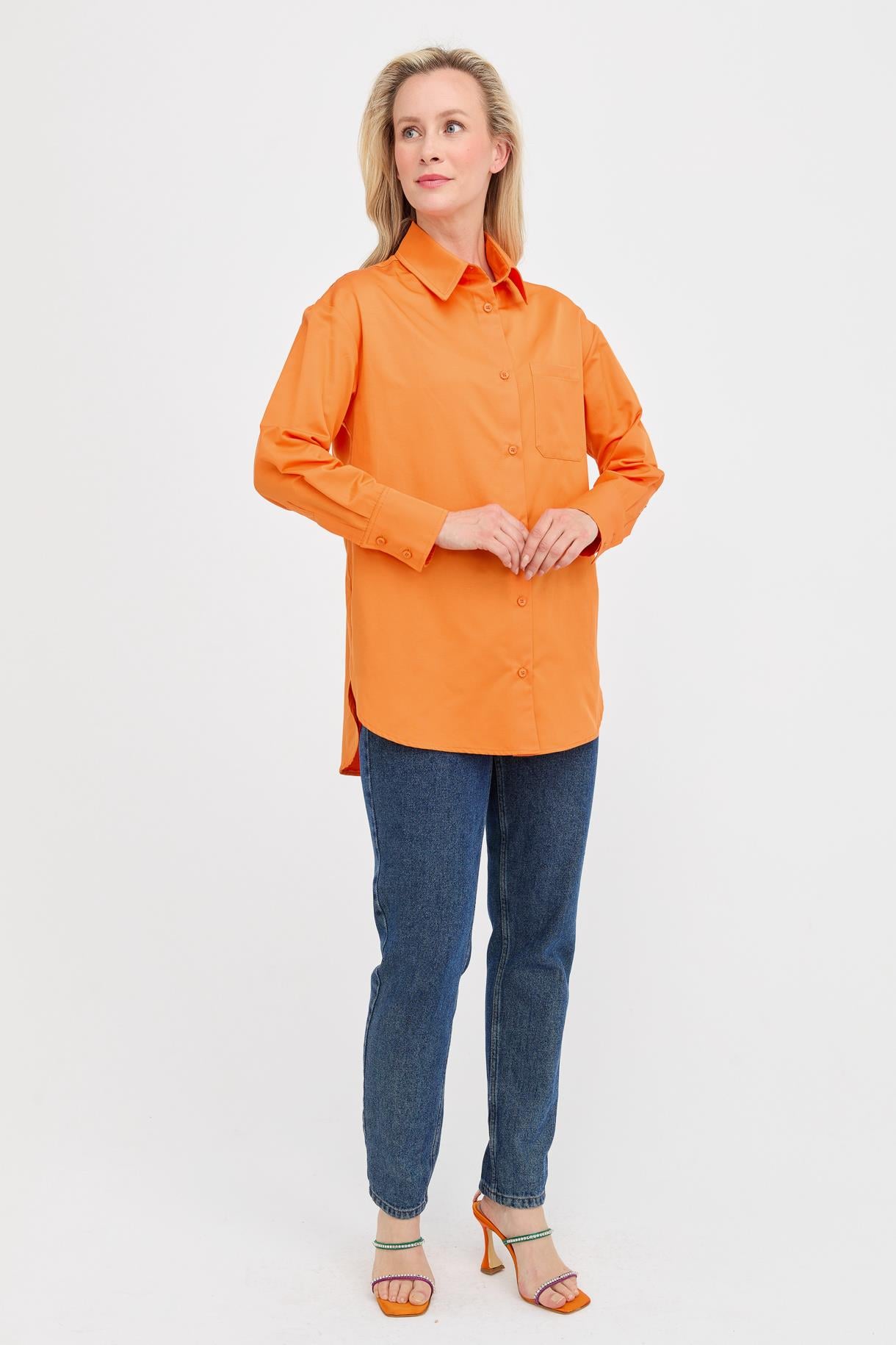 S8-412 COTON BAYAN GÖMLEK - ORANJE