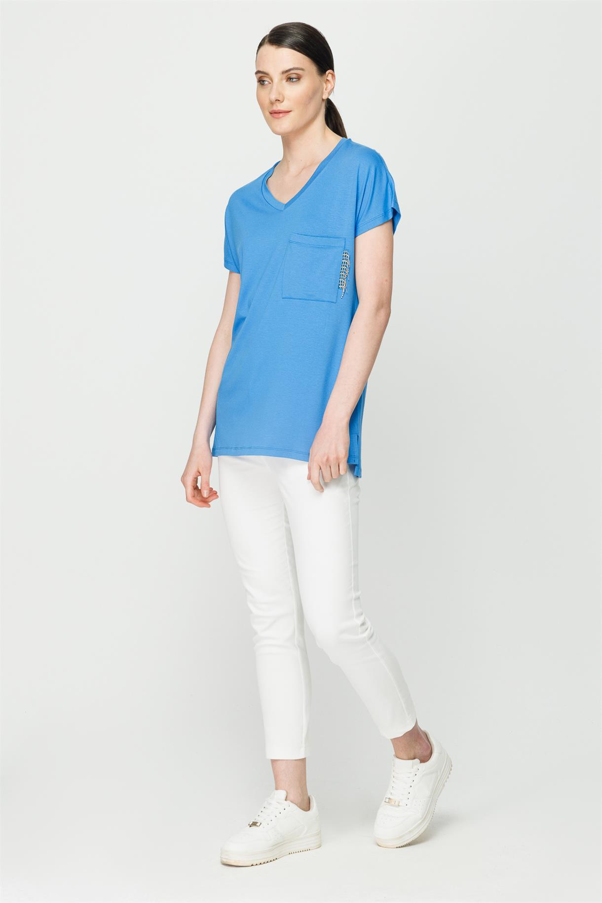 S8-552 İLAYDA BAYAN BLUZ - İNDİGO
