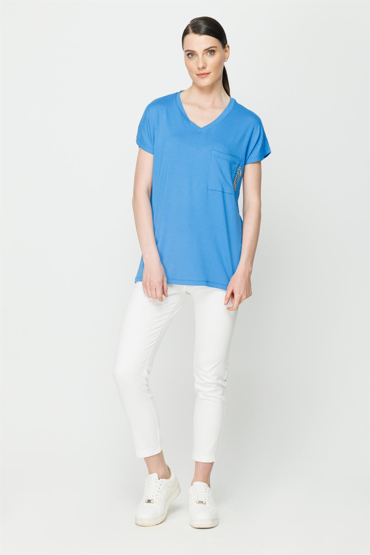 S8-552 İLAYDA BAYAN BLUZ - İNDİGO