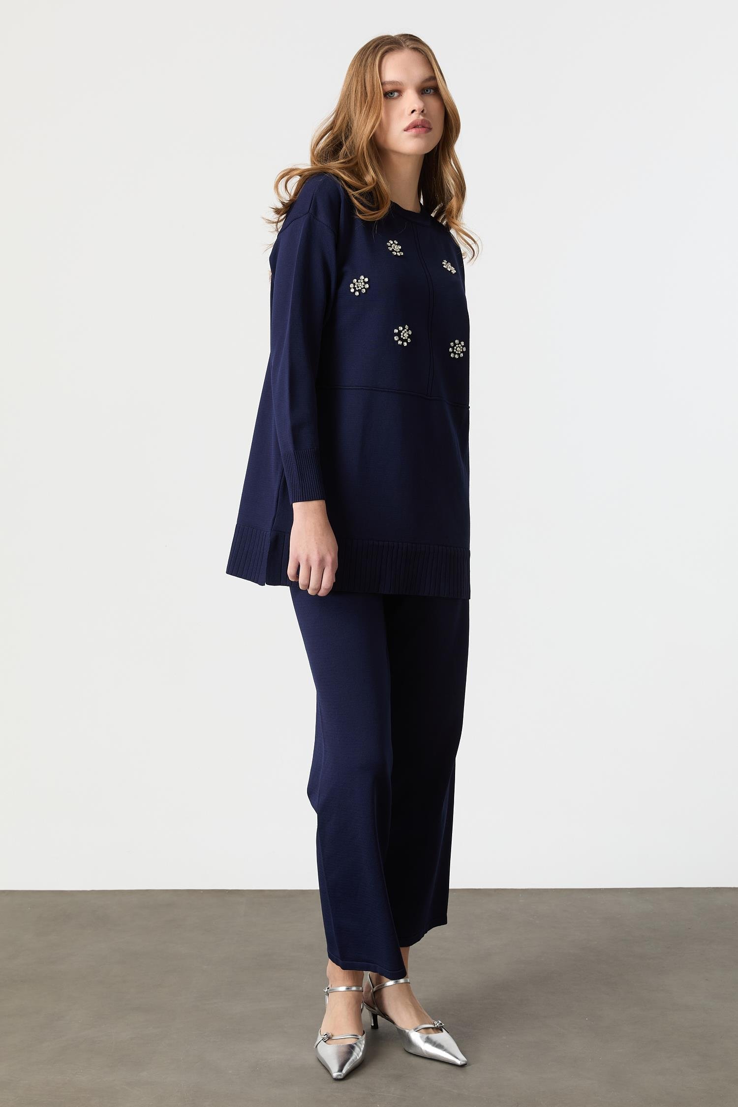 Taş İşleme Detaylı Triko Takım-LACI