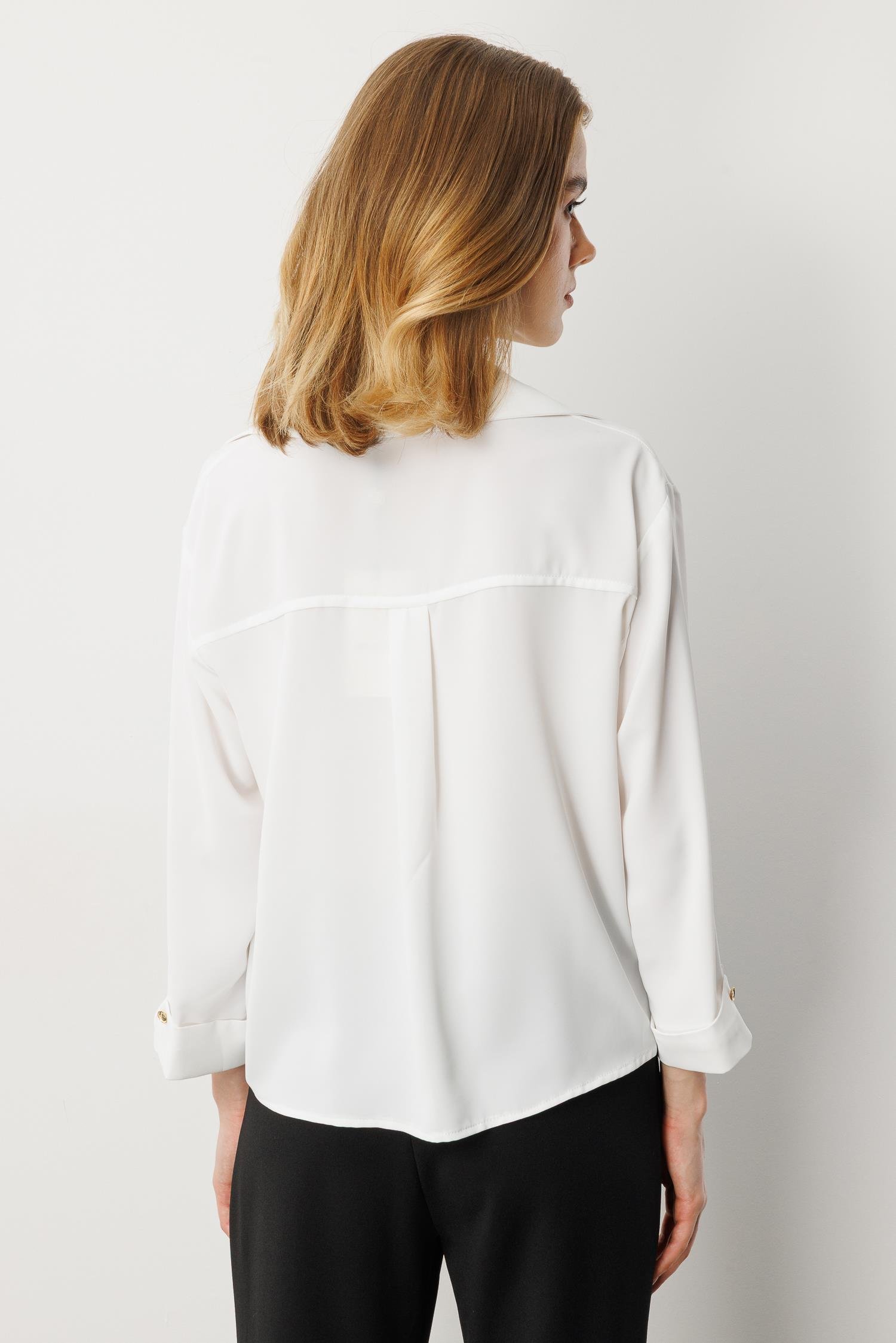 Truvakar Kol Taş Düğmeli Gömlek-KEMIK