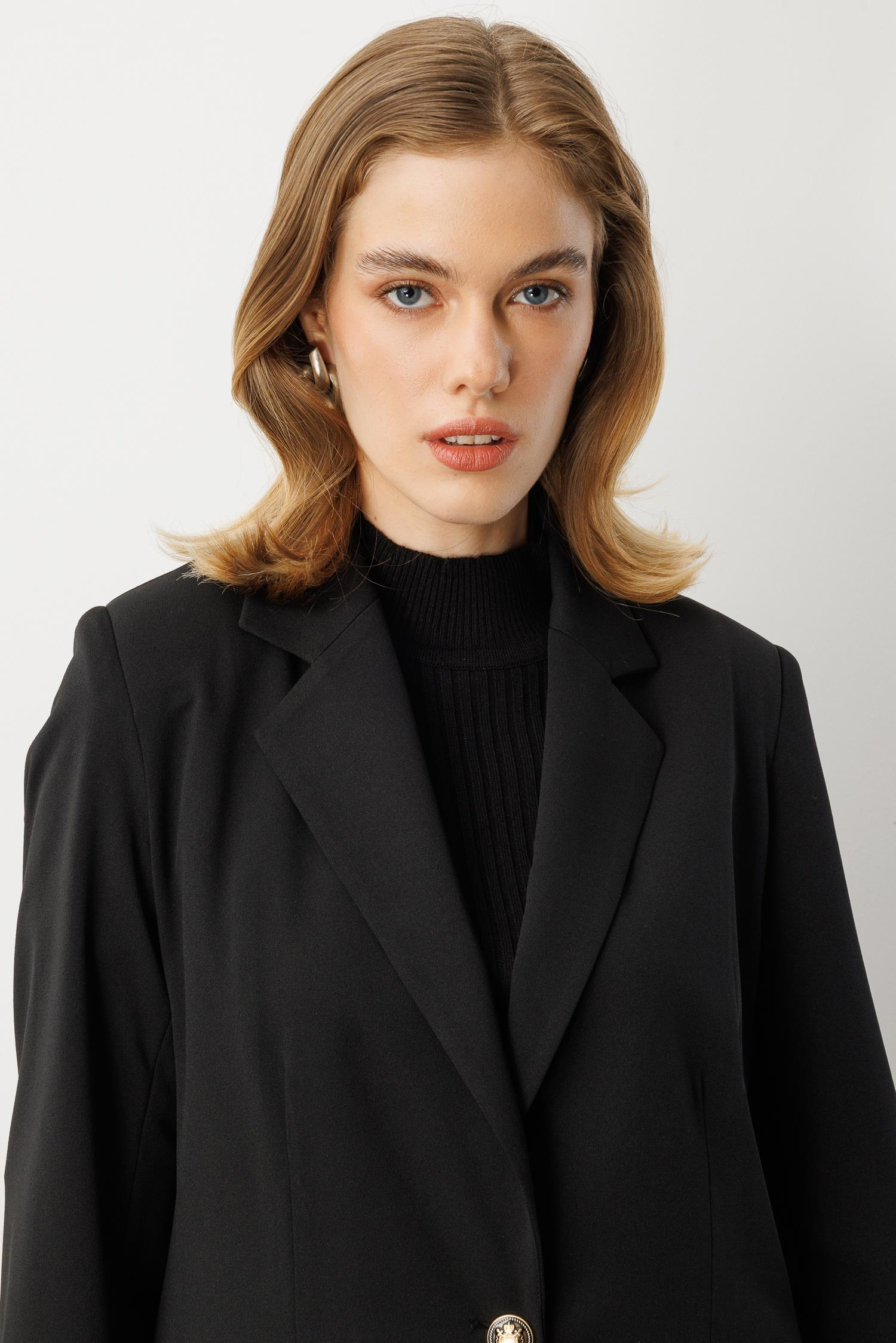 Truvakar Kol Tek Düğme Ceket-SİYAH