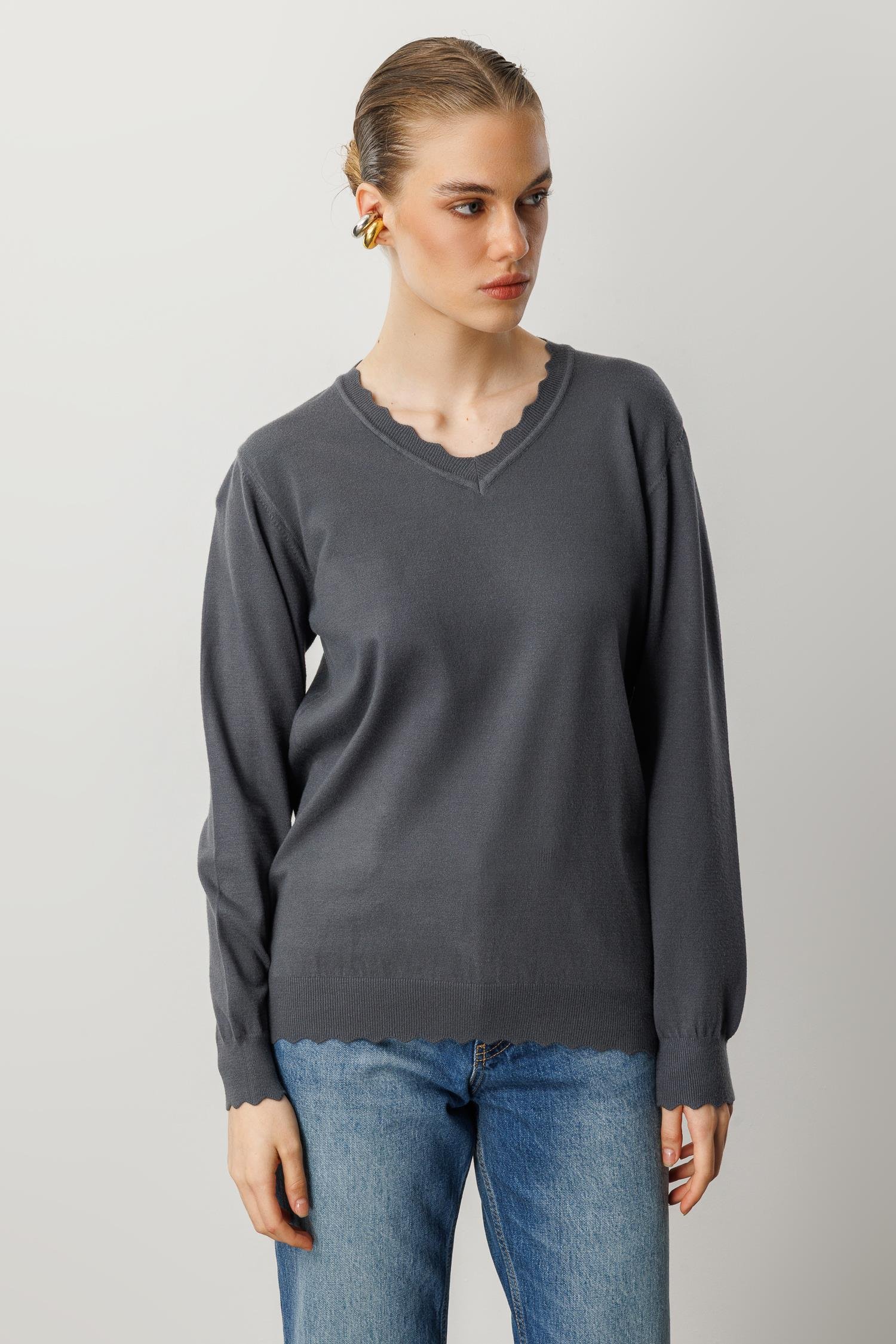 V yaka Angora Triko Kazak-FUME