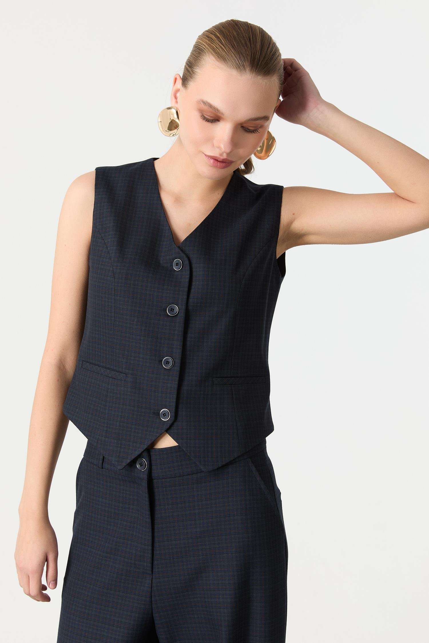 V Yaka Ekose Yelek-LACI