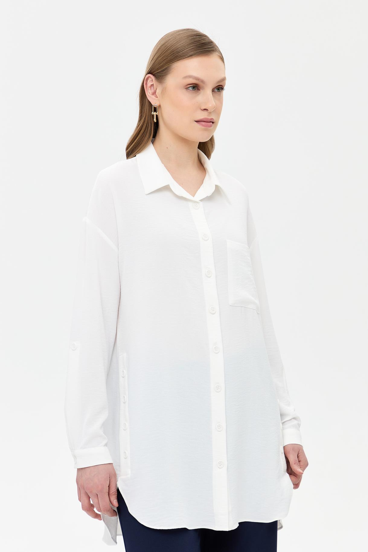 Yanları Düğme Detaylı Gömlek - KEMIK