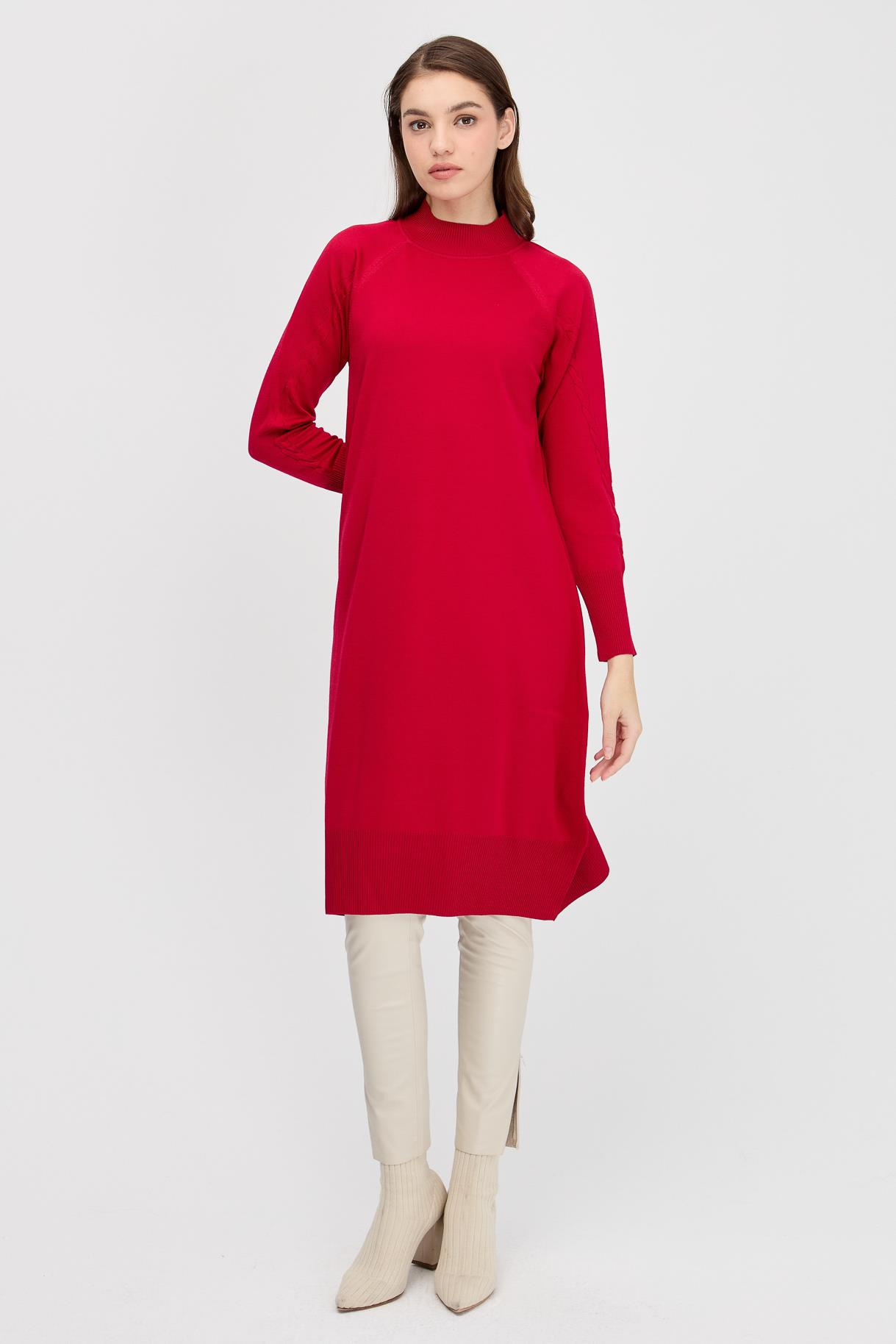 Yarım Balıkçı Basic Triko Tunik - BORDO