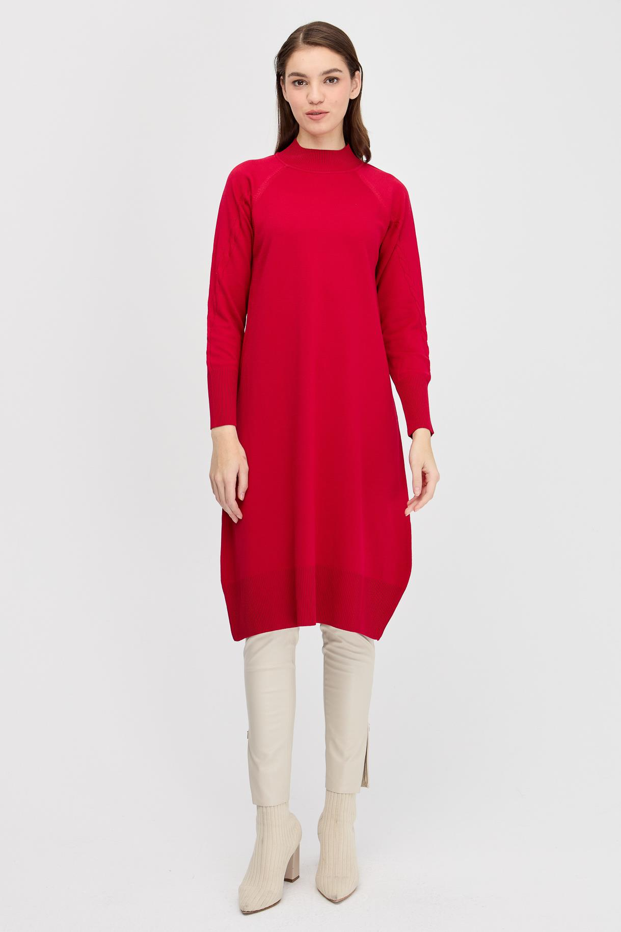 Yarım Balıkçı Basic Triko Tunik - BORDO