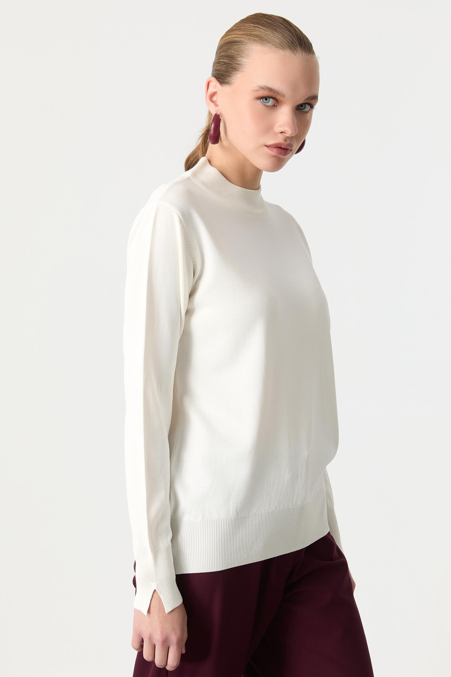 Yarım Balıkçı Triko Tunik-EKRU