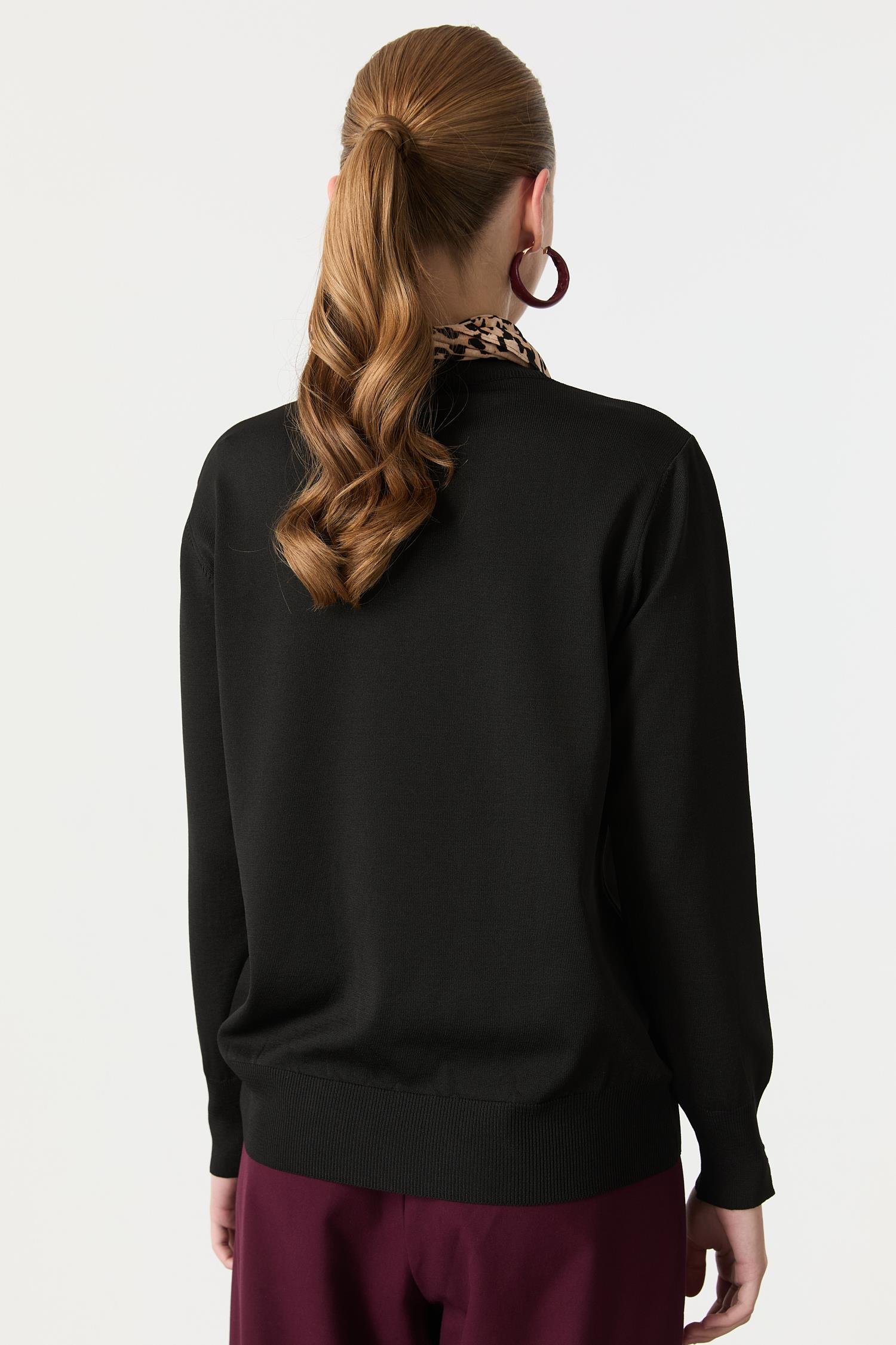 Yarım Balıkçı Triko Tunik-SİYAH