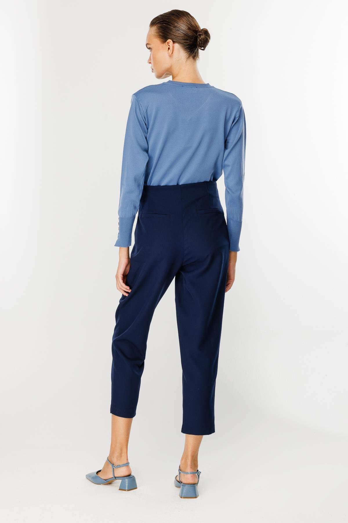 Yüksek Bel Pileli Havuç Pantolon - LACI