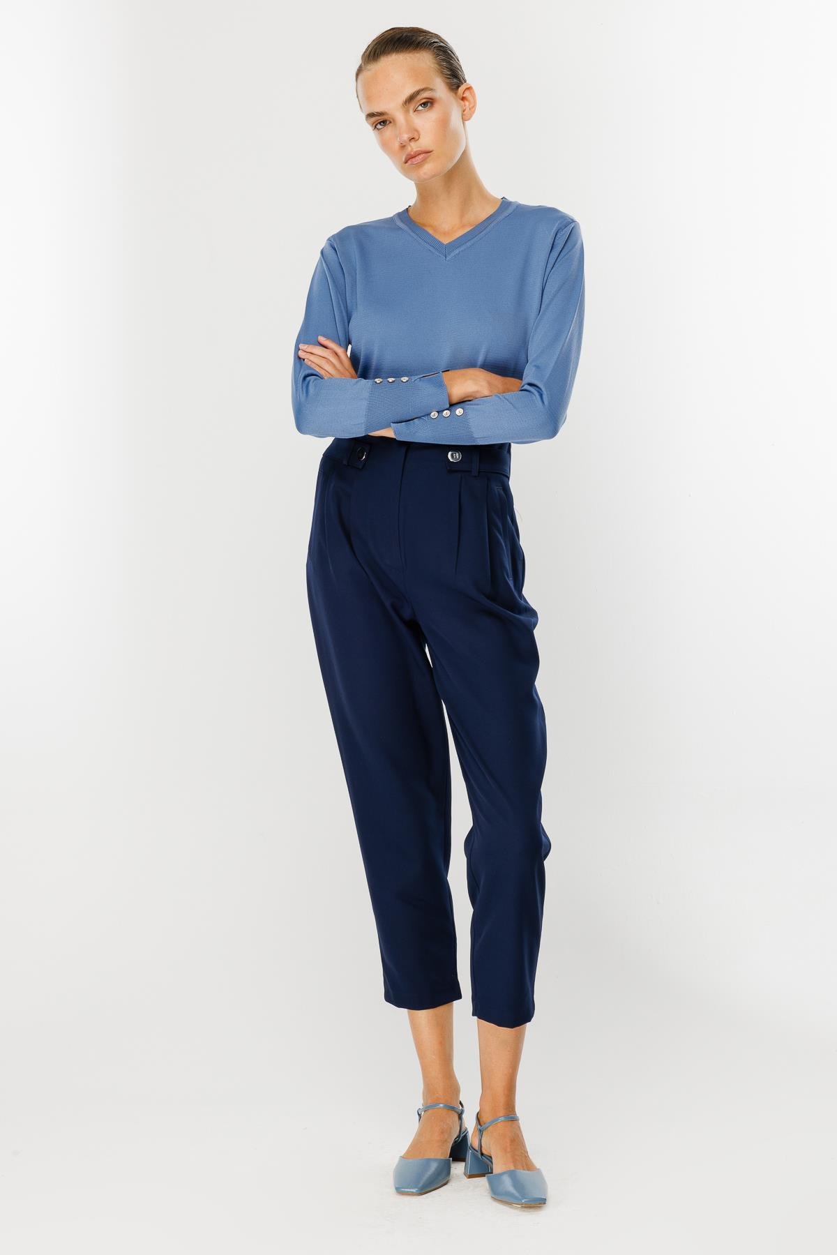 Yüksek Bel Pileli Havuç Pantolon - LACI