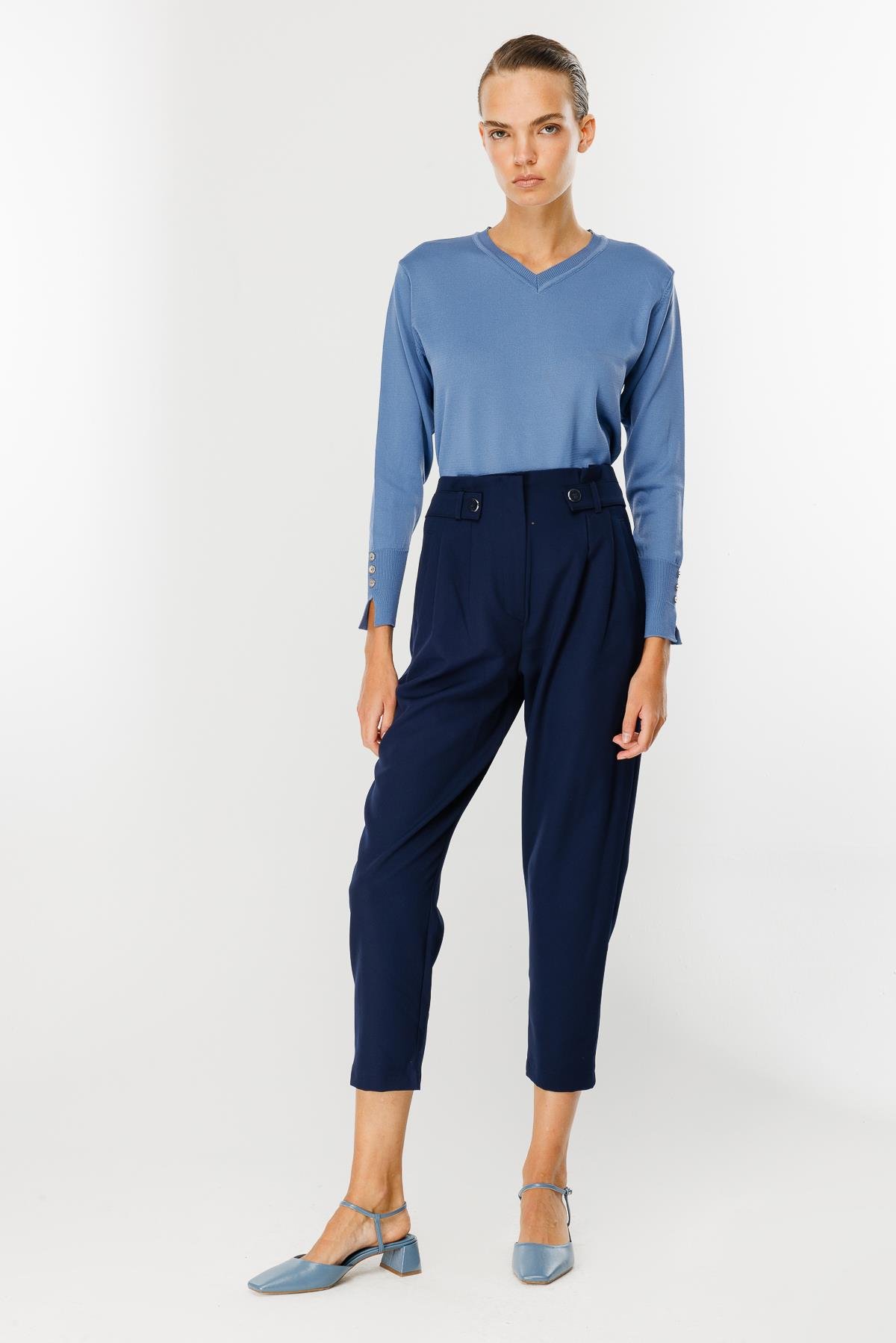 Yüksek Bel Pileli Havuç Pantolon - LACI