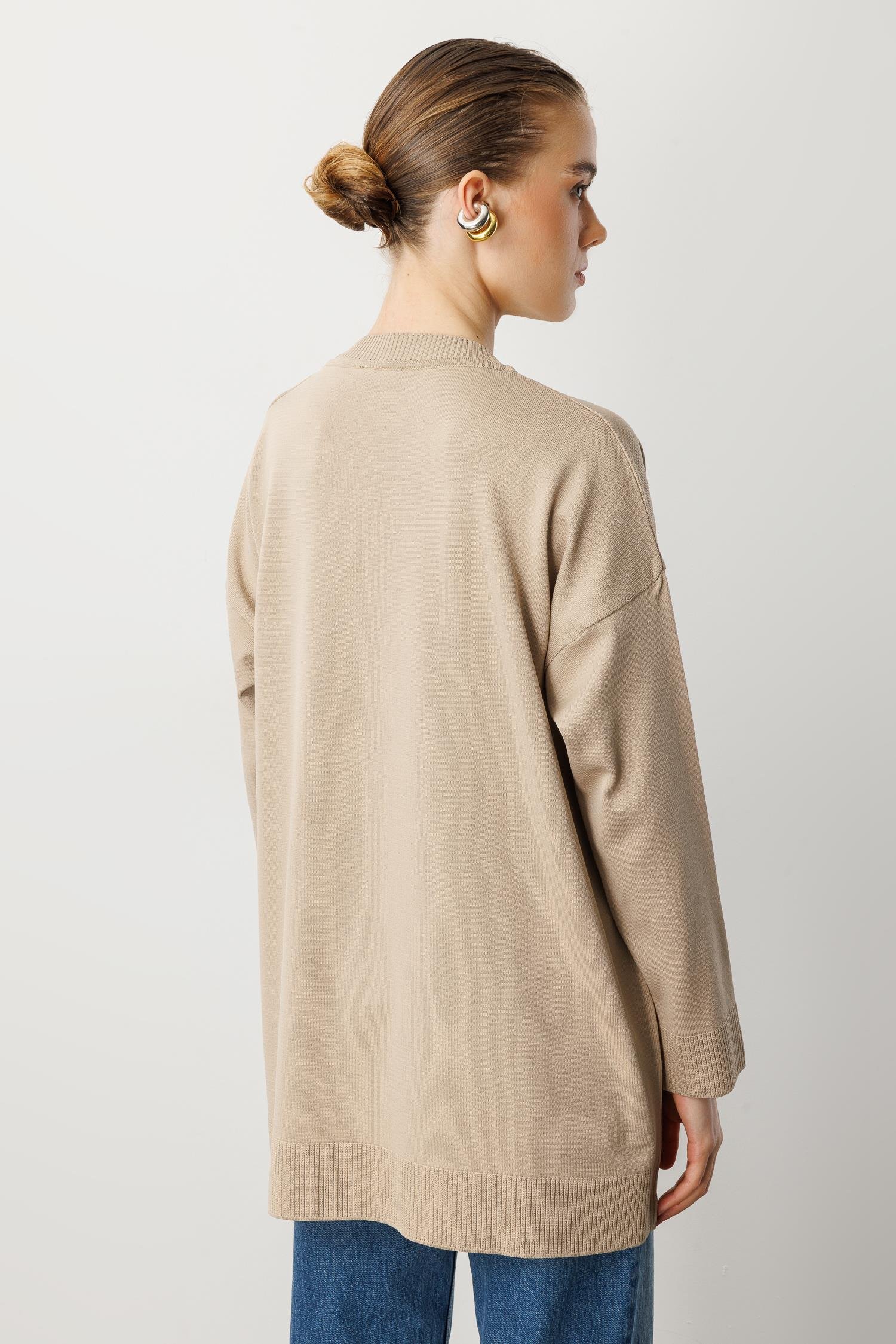 Yuvarlak Yaka Basic Triko-TAŞ