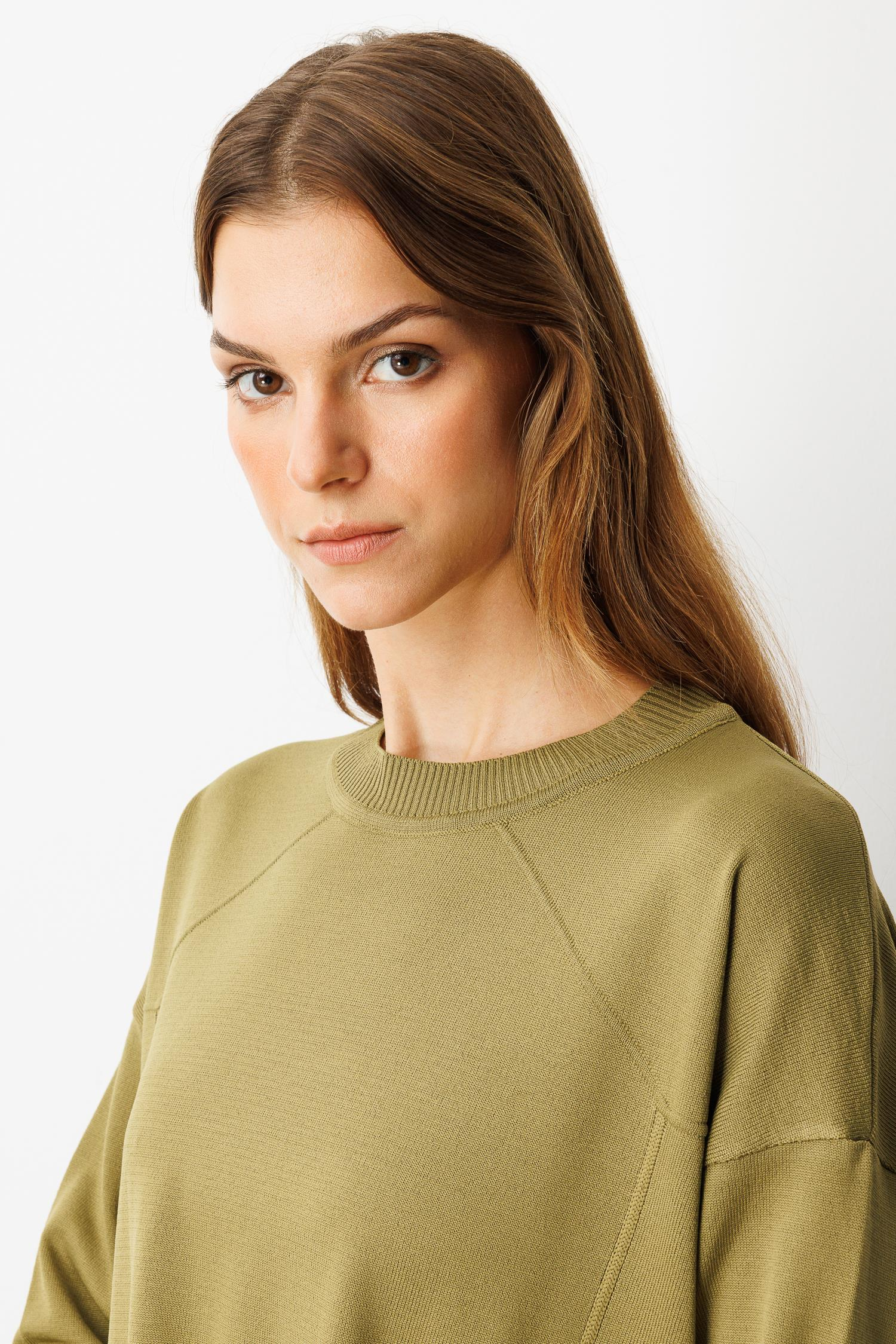 Yuvarlak Yaka Basic Triko-Y.YEŞİLİ