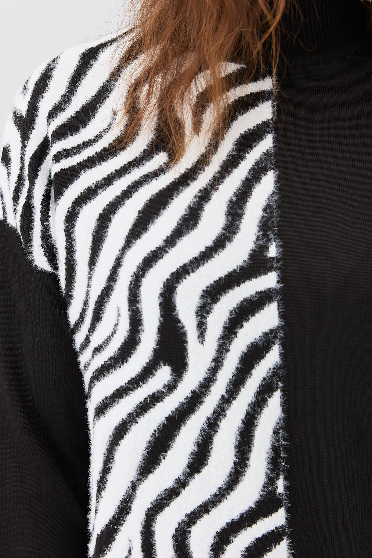 Zebra Kombinli Triko Tunik - SİYAH